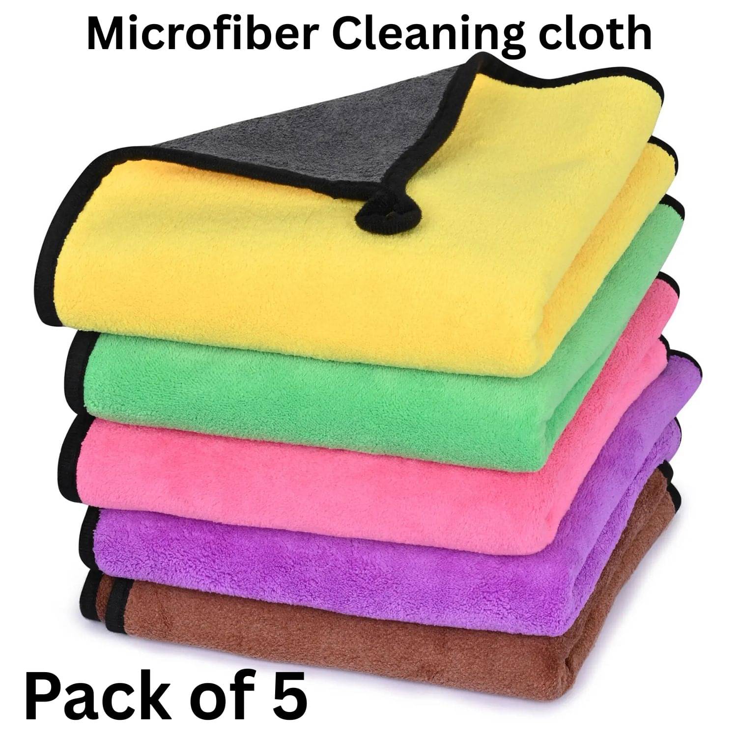     			Microfiber Cloth 800 Gsm - Pack of 3(30X40 cm)-Comes in Random Colours, Multi-Purpose cleaning cloth/Towel, microfiber towels for cars, car cleaning cloth, car washing cloth, drying towel, car towel, car cleaning cloth, glass cleaning cloth