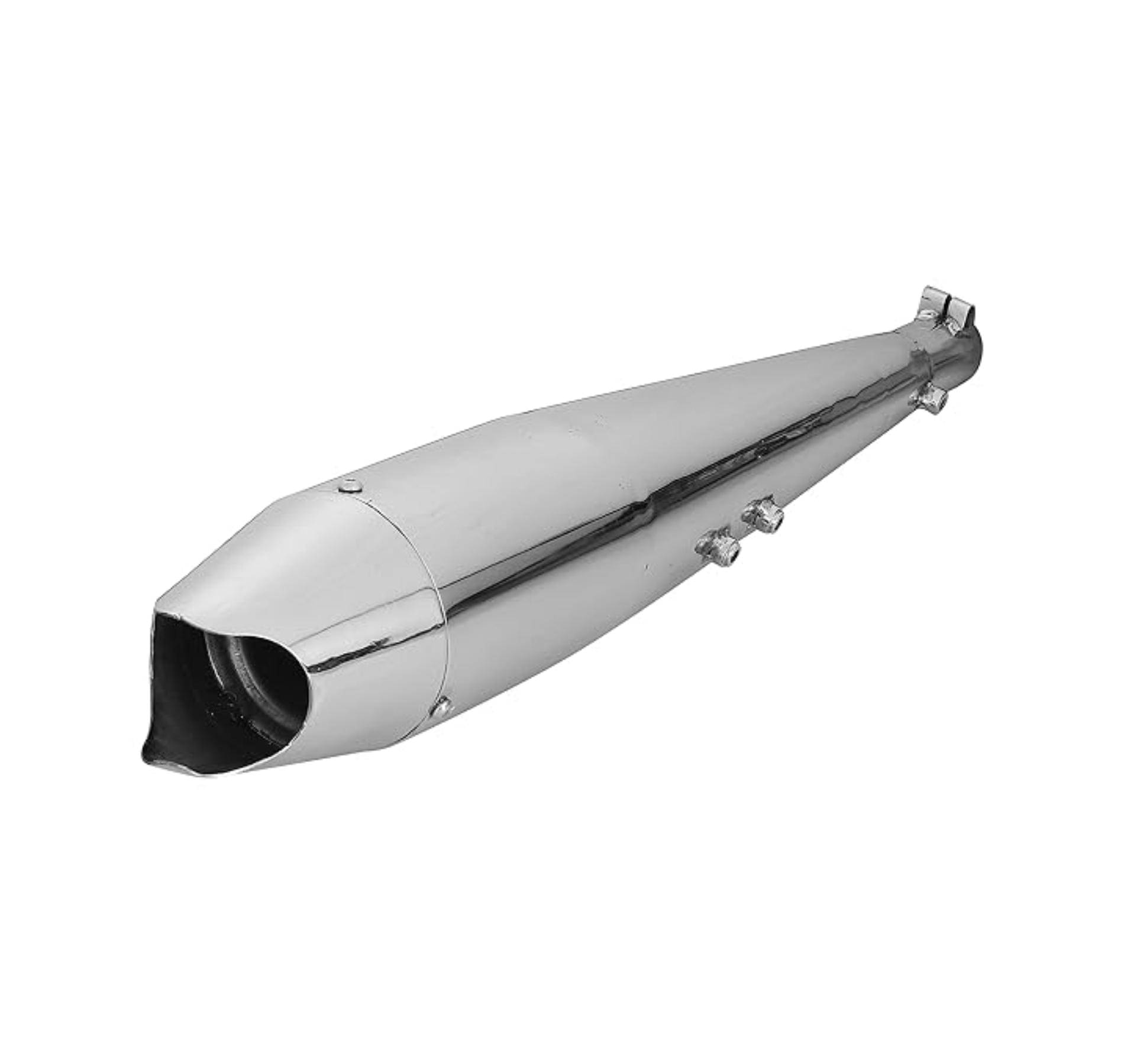 NOISEWAVE Shark Chrome Silencer Glasswool Exhaust Royal Enfield Classic Chrome Full Exhaust System (Mild Steel) NOISEWAVE Shark Chrome Silencer Glasswool Exhaust Royal Enfield Classic Chrome Full Exhaust System (Mild Steel)