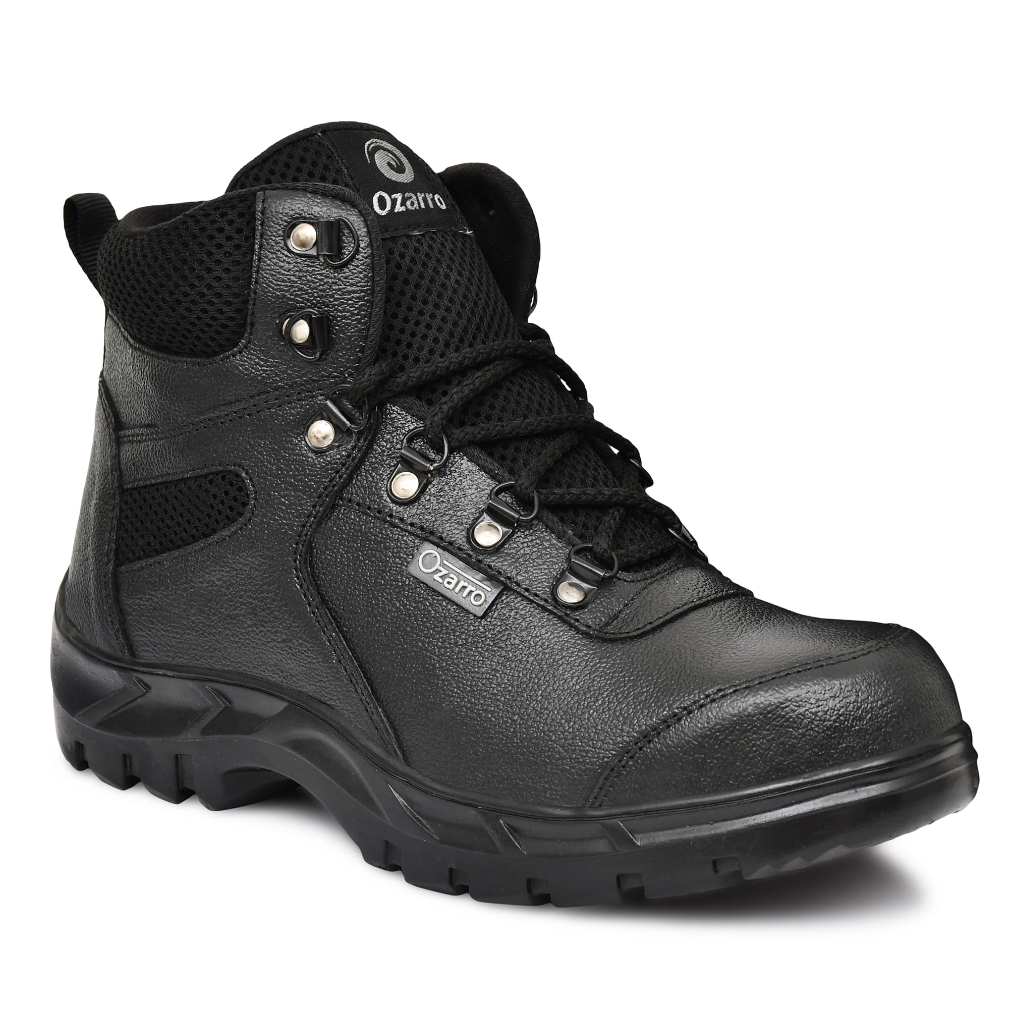     			Ozarro High Ankle Black Safety Shoes