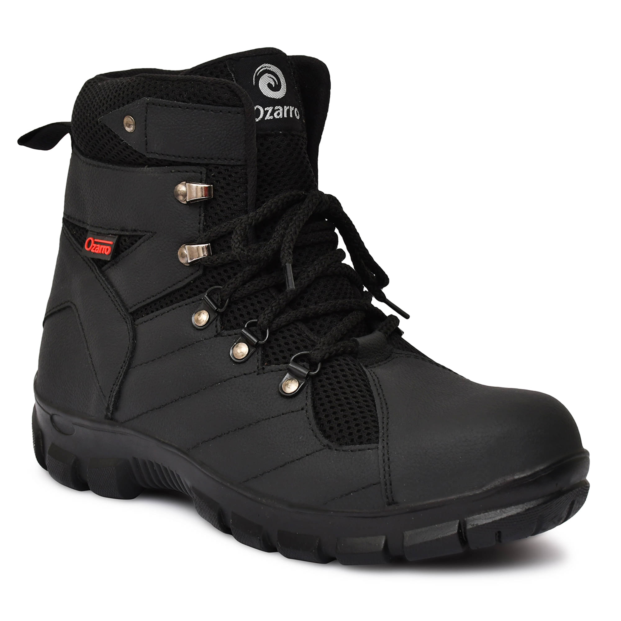     			Ozarro High Ankle Black Safety Shoes
