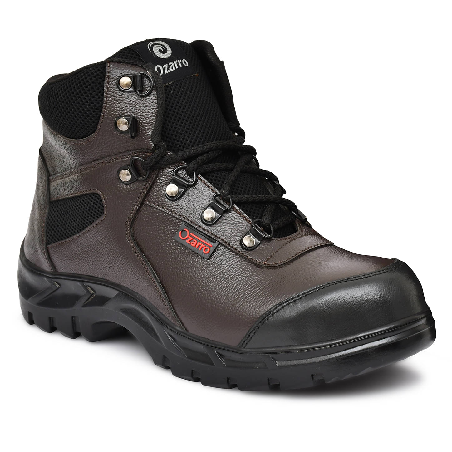     			Ozarro High Ankle Brown Safety Shoes
