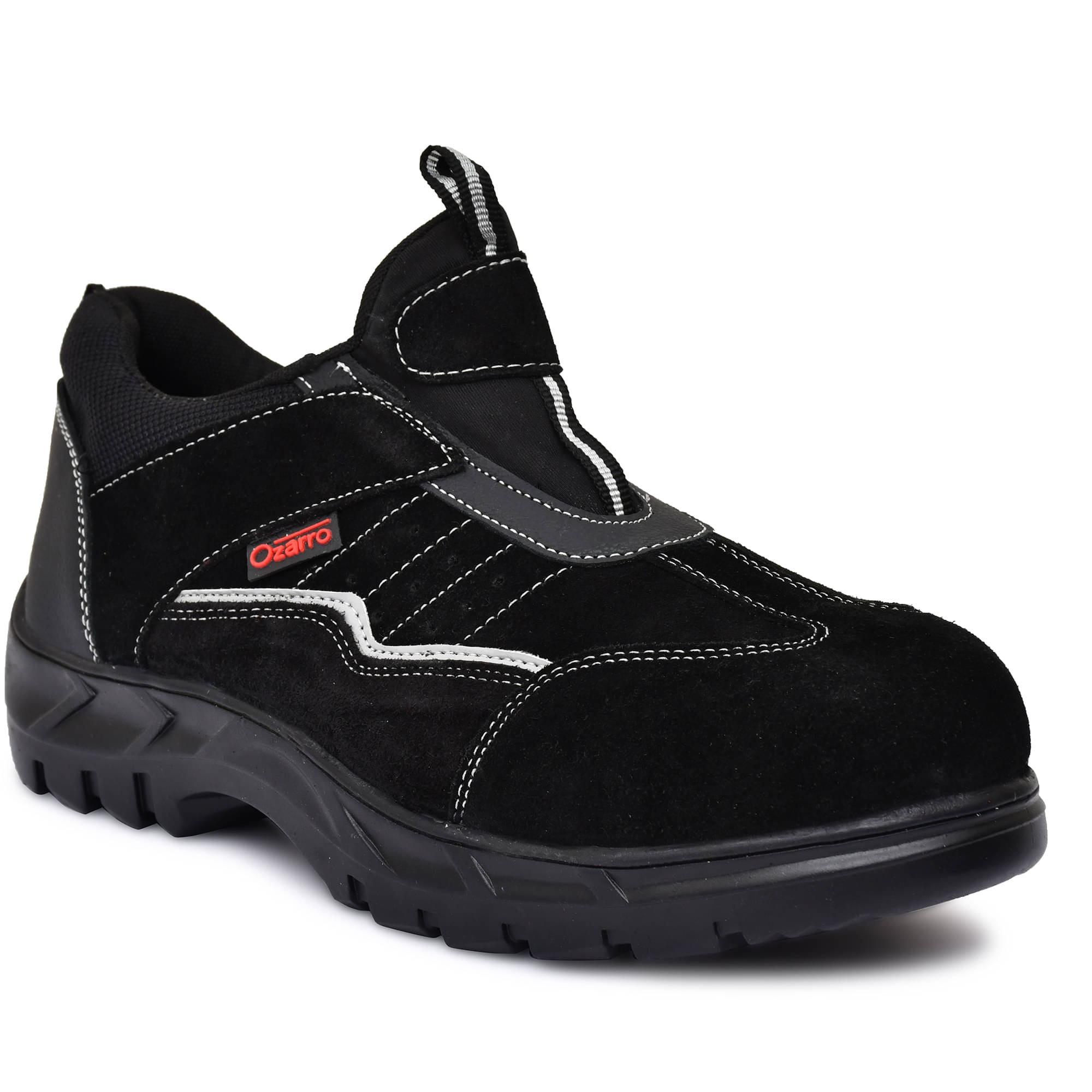 Ozarro Mid Ankle Black Safety Shoes     			Ozarro Mid Ankle Black Safety Shoes