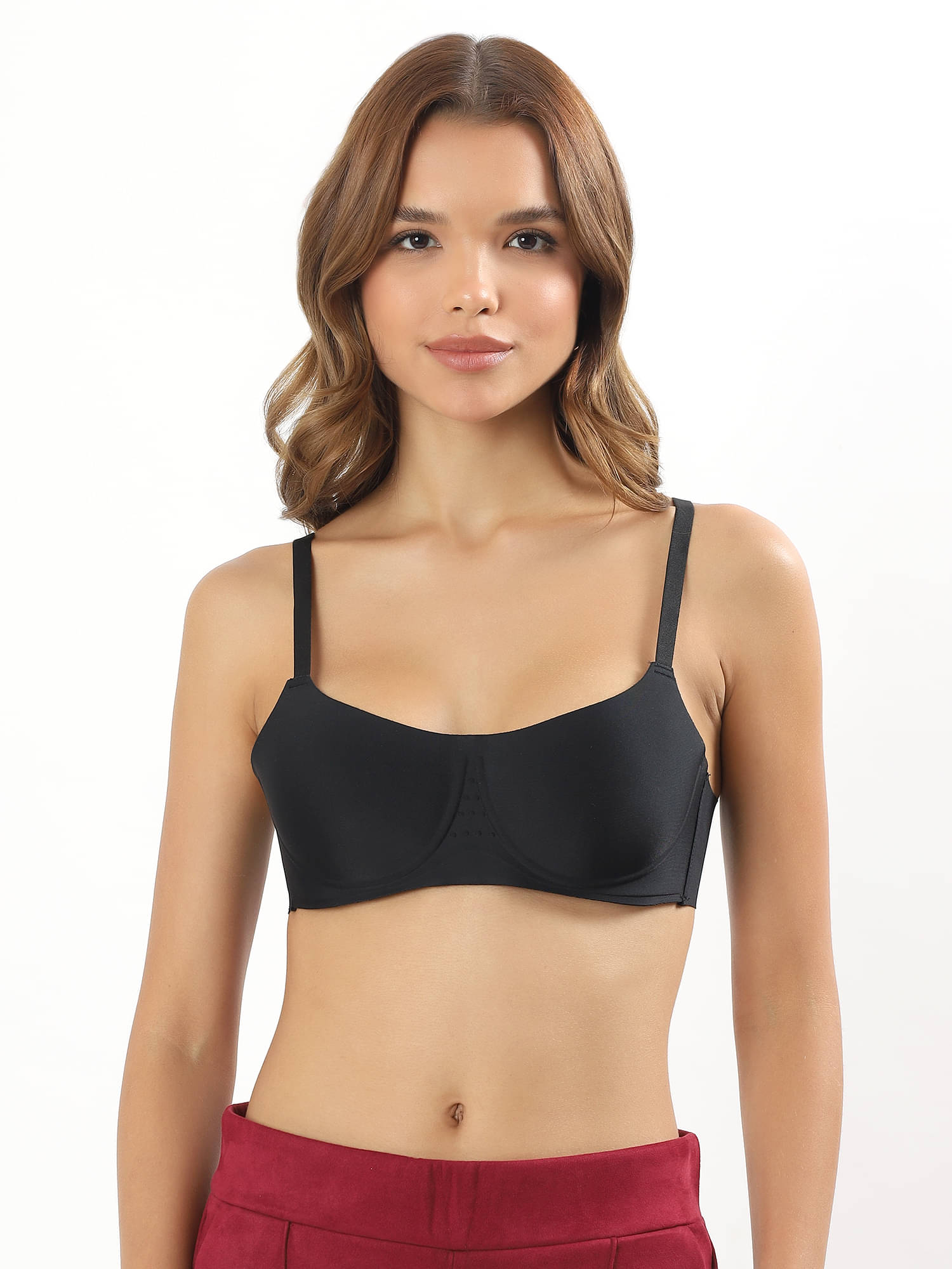     			PARKHA Pack of 1 Nylon Heavily Padded T-Shirt Bra For Women ( Black )