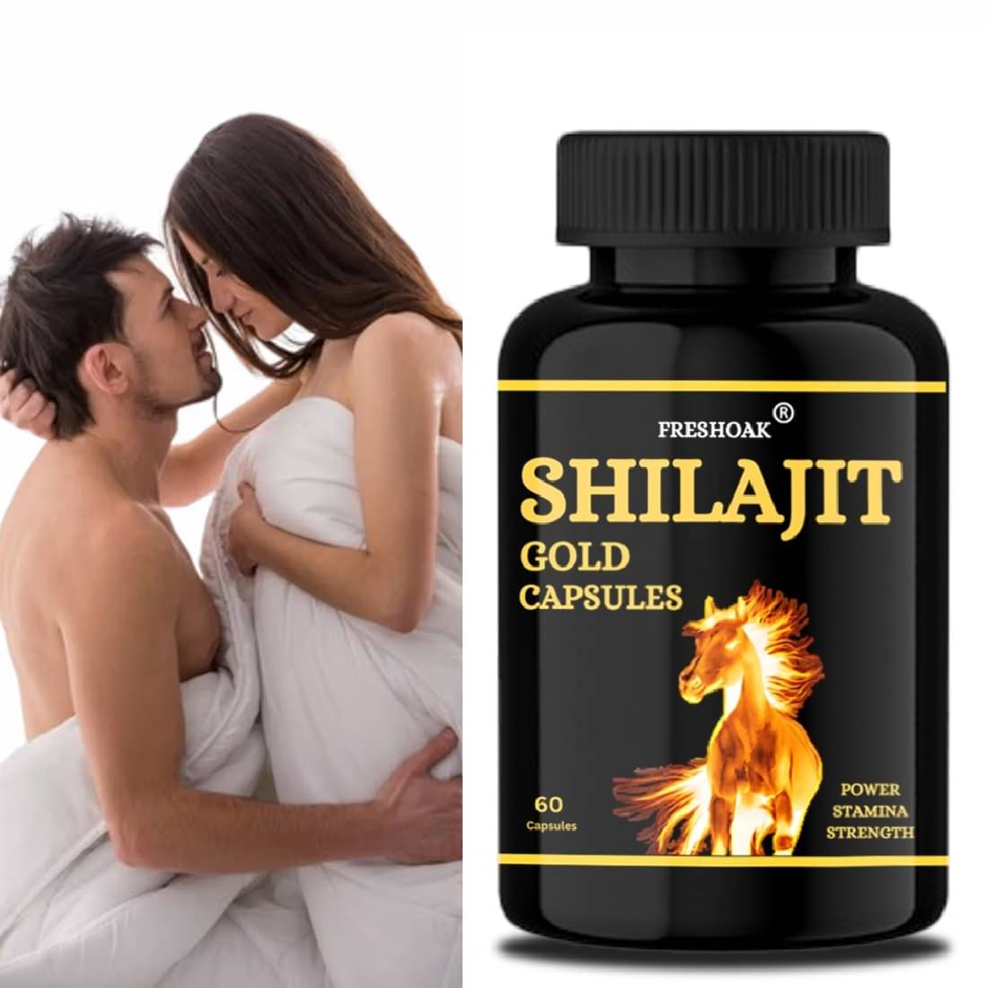 Pure Natural & Herbal Shilajit Gold Capsules - 60 Capsules, 500MG - Natural Energy Booster     			Pure Natural & Herbal Shilajit Gold Capsules - 60 Capsules, 500MG - Natural Energy Booster