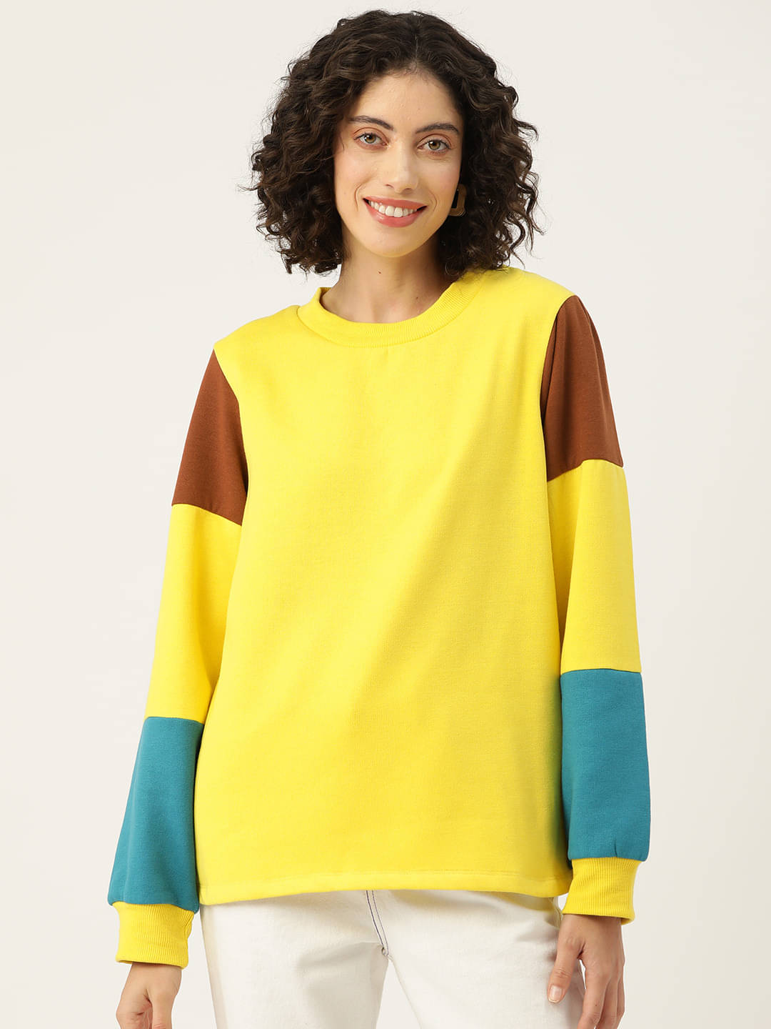 Rue Collection Fleece Women's Non Hooded Sweatshirt ( Multi color ) Rue Collection Fleece Women's Non Hooded Sweatshirt ( Multi color )