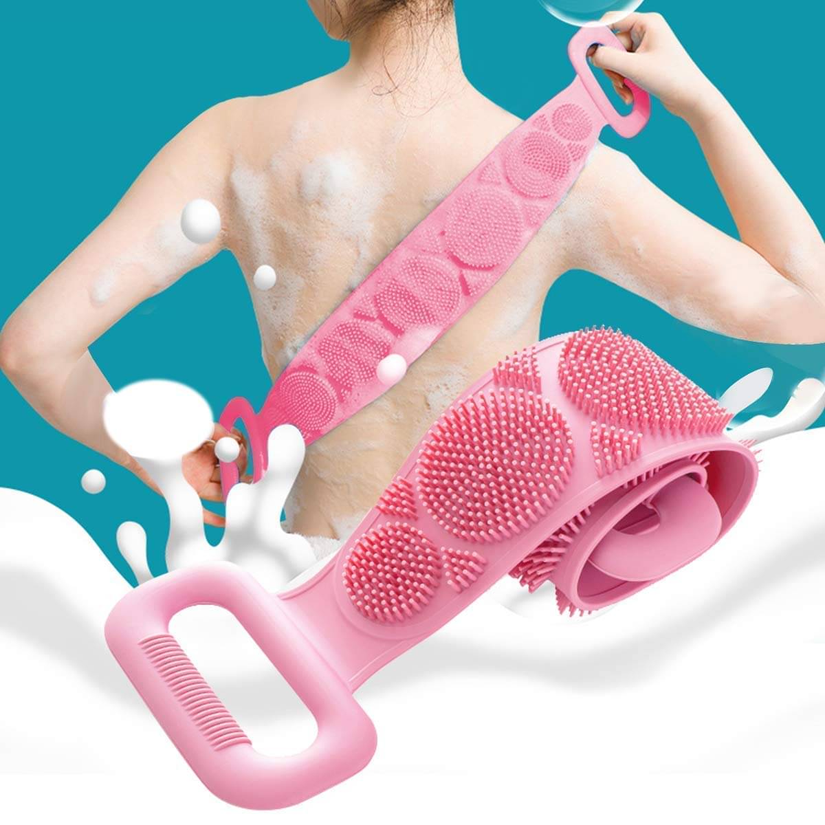     			SCRUBBING BELT Short Handle Back Scrubber Short Handle Back Scrubber (PINK)