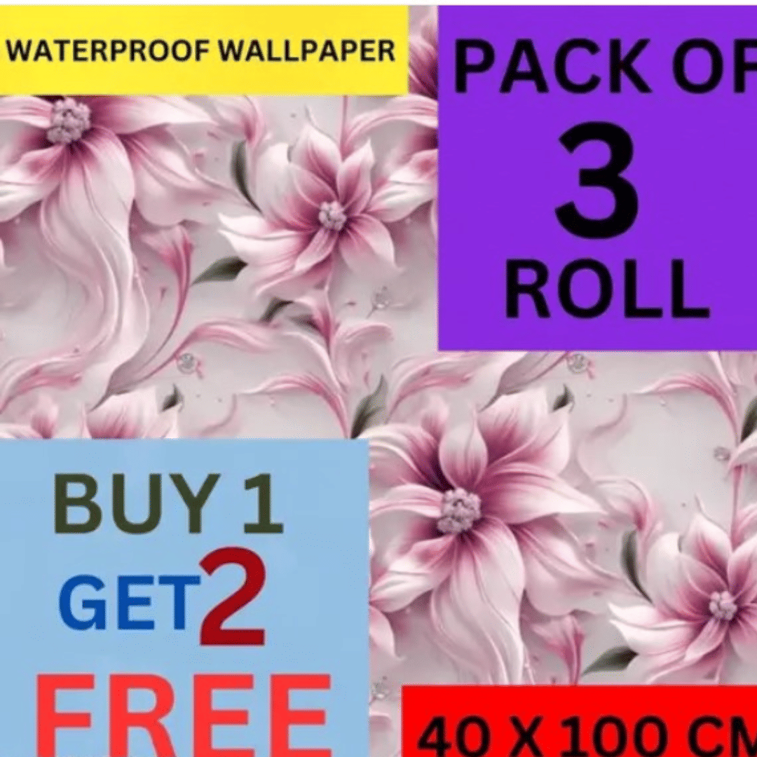     			Self Adhesive Wallpaper for Living Room Bed Room Kitchen Hall Peel and Stick Vinyl Wallpaper Pack of 3pcs (Size 40 X 100Cm)