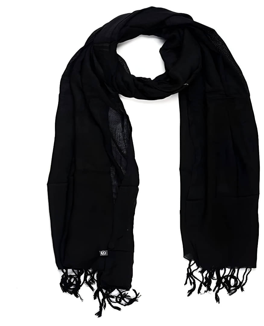     			TVORA CLOTHING Black Cotton Women's Stole ( Pack of 1 )