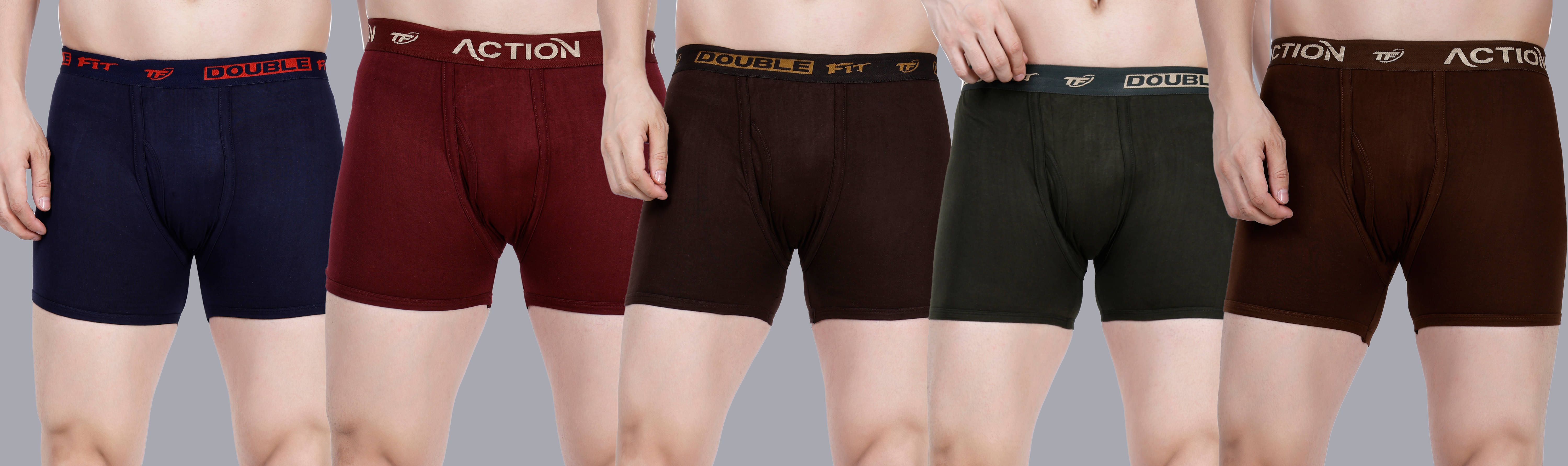 Texfro Pack of 5 Cotton Blend Trunks For Men's ( Multicolor )     			Texfro Pack of 5 Cotton Blend Trunks For Men's ( Multicolor )