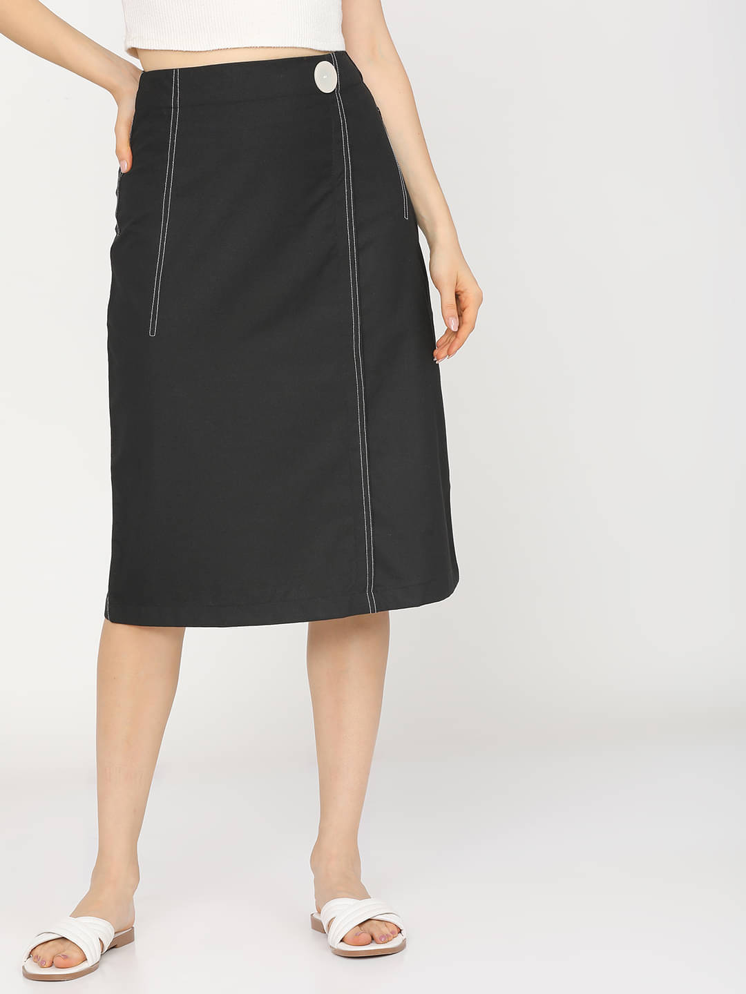     			Tokyo Talkies Black Polyester Women's A-Line Skirt ( Pack of 1 )