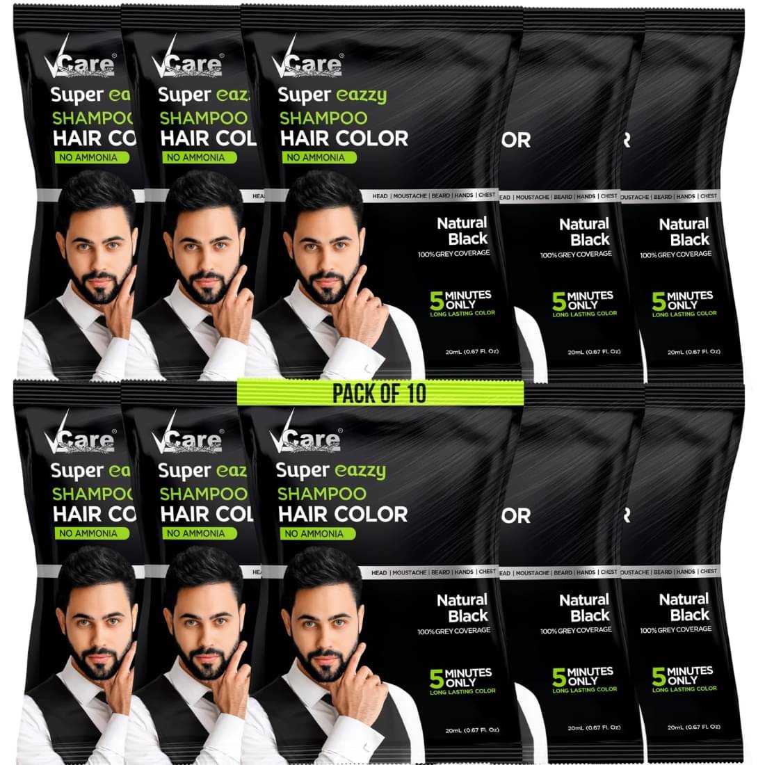 VCare Super Eazzy Paraben Free Temporary Hair Color 20 mL Natural Black     			VCare Super Eazzy Paraben Free Temporary Hair Color 20 mL Natural Black
