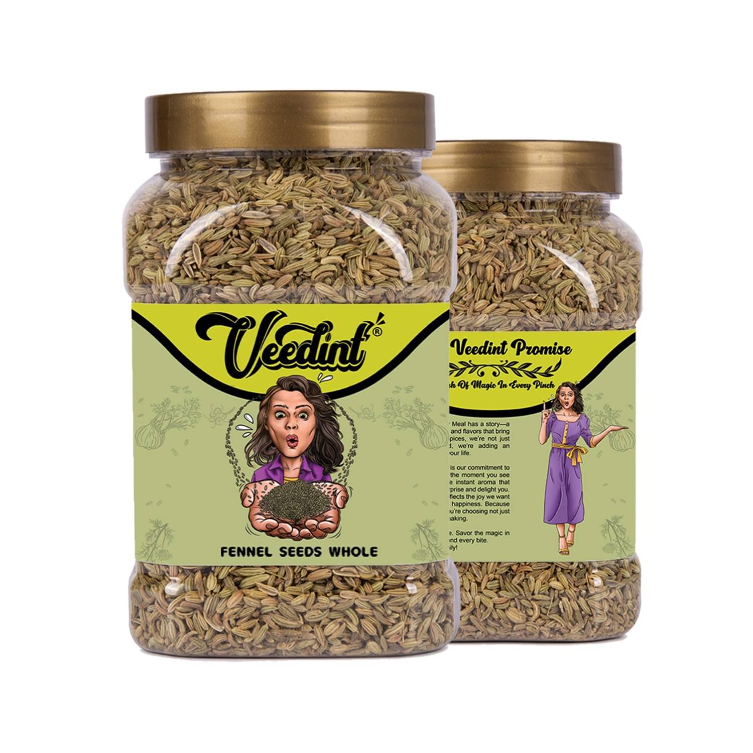     			VeeDInt Fennel Seed 400g, (Saunf), Whole Seed, Natural, Indian Origin 400 gm
