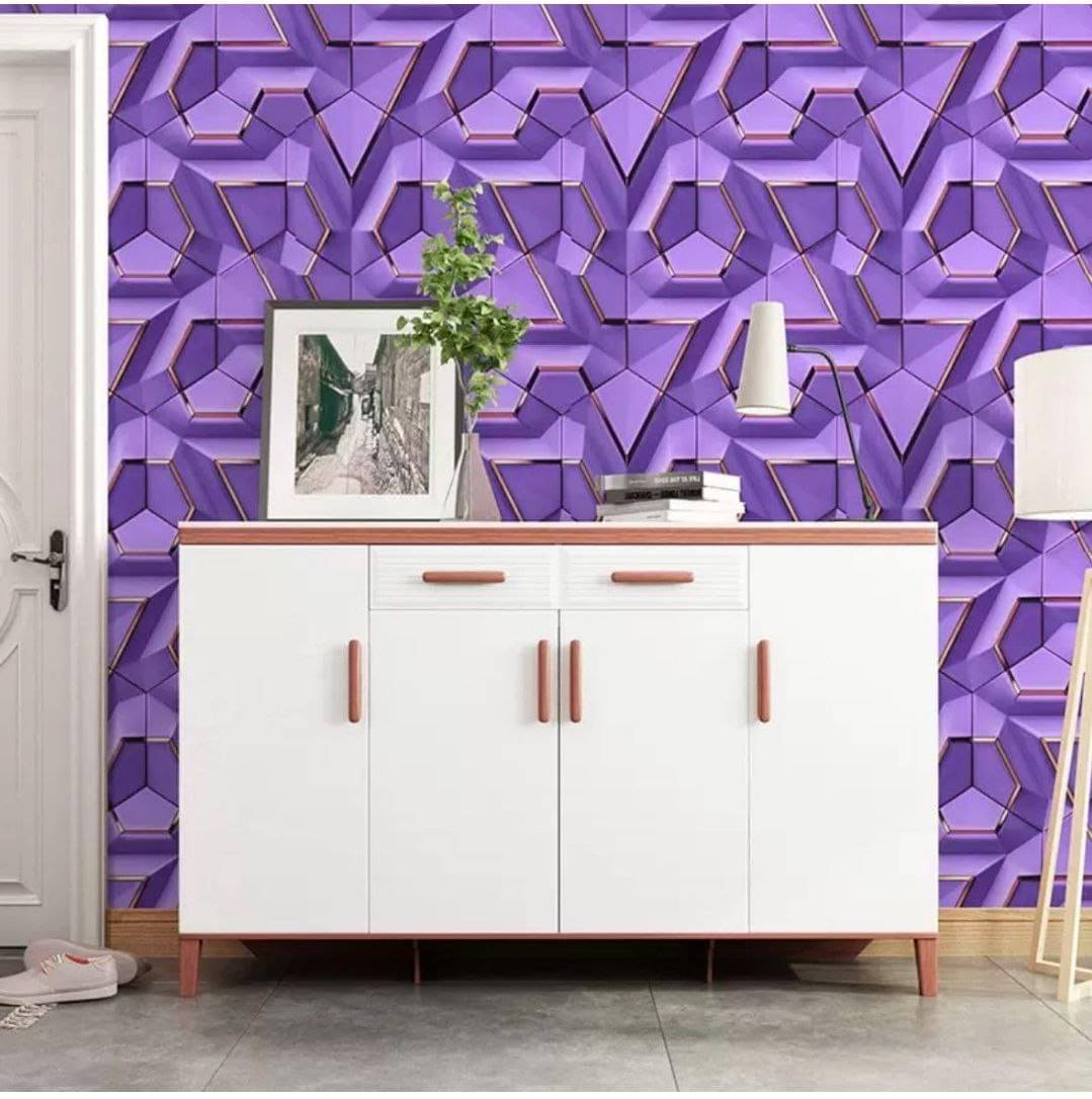 WRUNJI,PURPALE GEOMETRICK Floral Self-Adhesive Wallpaper PVC Peel & Kitchen & Furniture Makeover(45x500 cm) WRUNJI,PURPALE GEOMETRICK Floral Self-Adhesive Wallpaper PVC Peel & Kitchen & Furniture Makeover(45x500 cm)