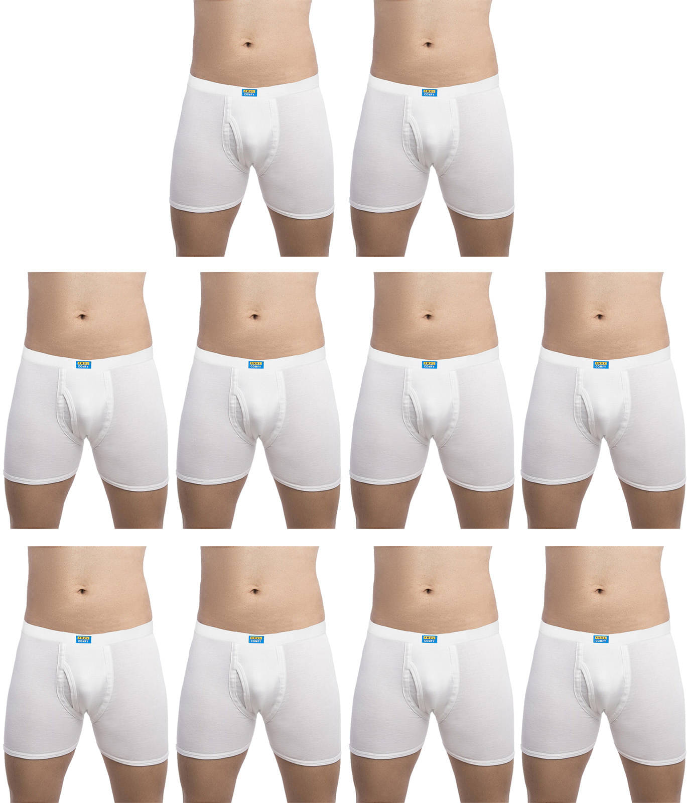     			Amul comfy Pack of 10 Cotton Trunks For Men's ( White )