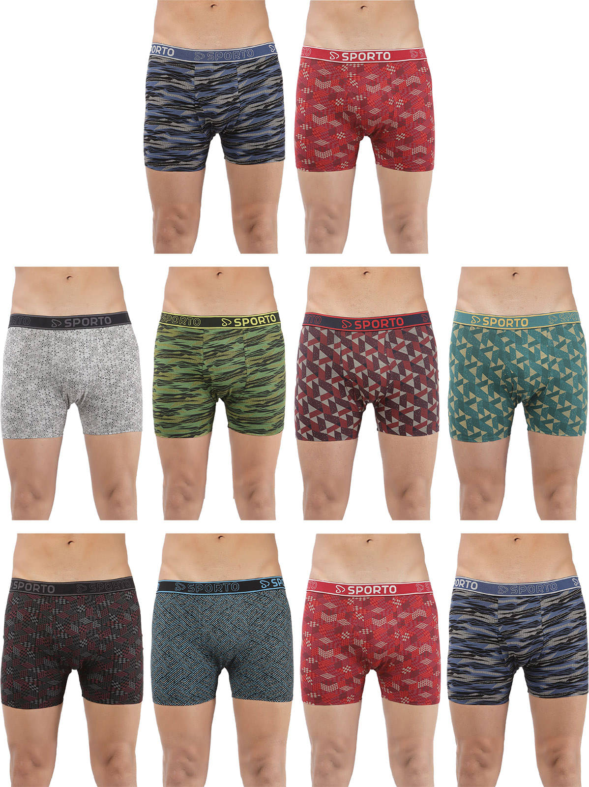 Amul comfy Pack of 10 Cotton Trunks For Men's ( Multicolor ) Amul comfy Pack of 10 Cotton Trunks For Men's ( Multicolor )