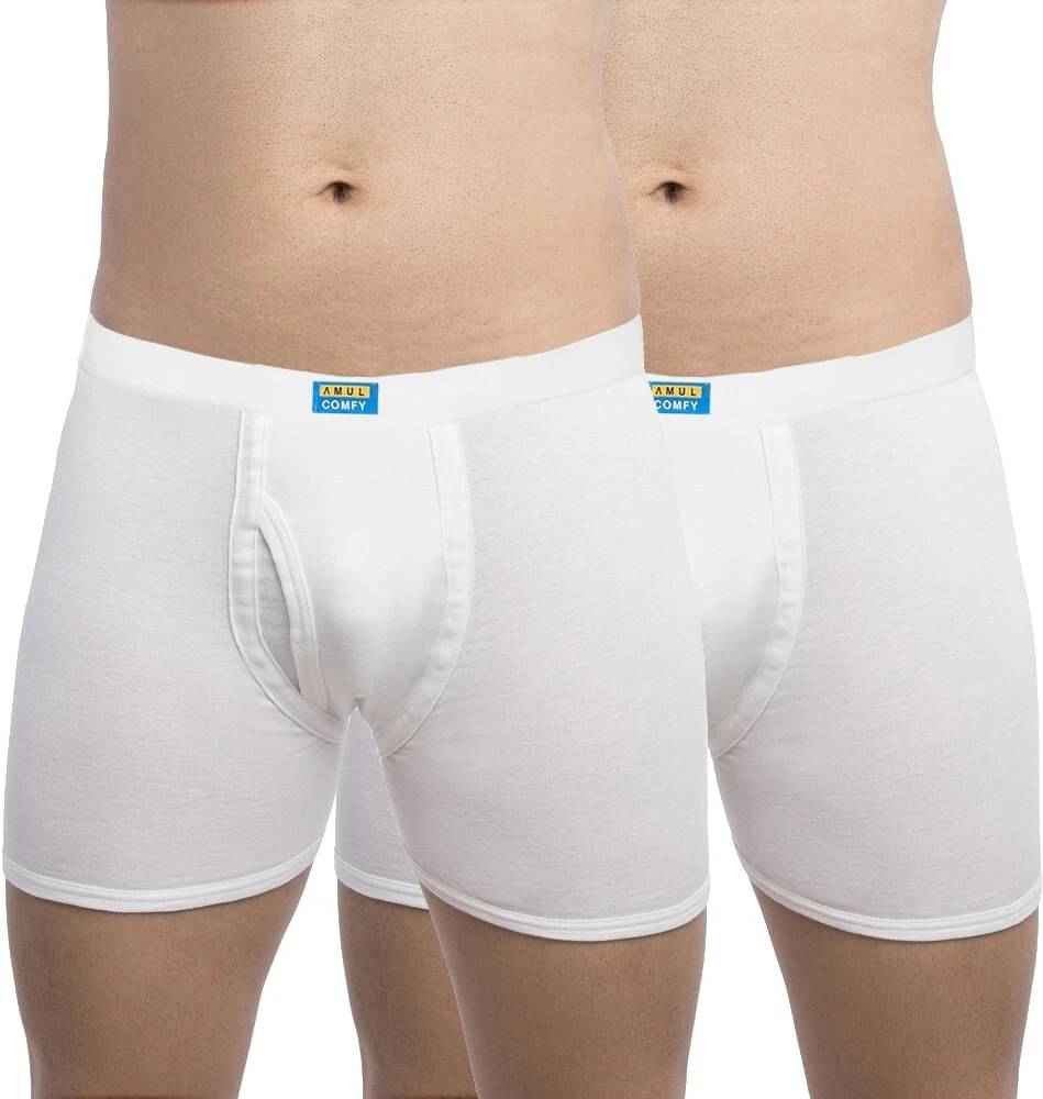 Amul comfy Pack of 2 Cotton Trunks For Men's ( White ) Amul comfy Pack of 2 Cotton Trunks For Men's ( White )