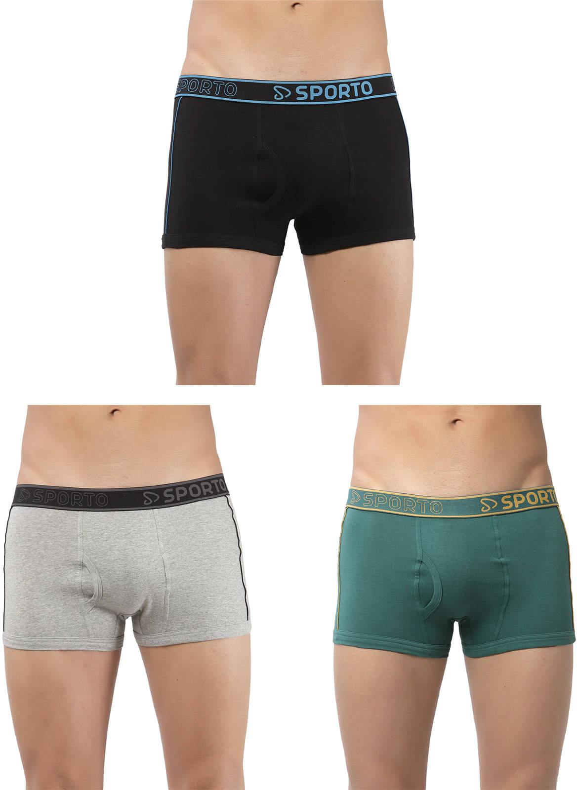     			Amul comfy Pack of 3 Cotton Trunks For Men's ( Multicolor )