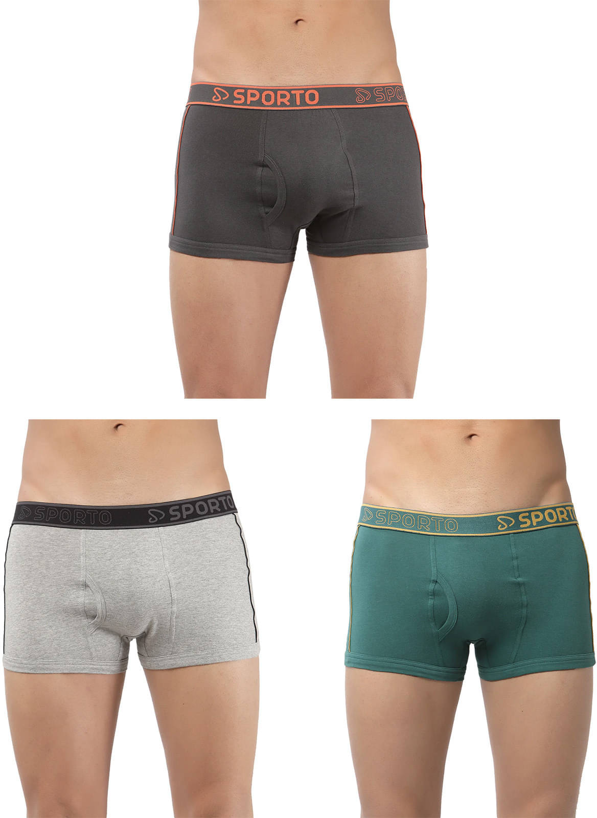    			Amul comfy Pack of 3 Cotton Trunks For Men's ( Multicolor )