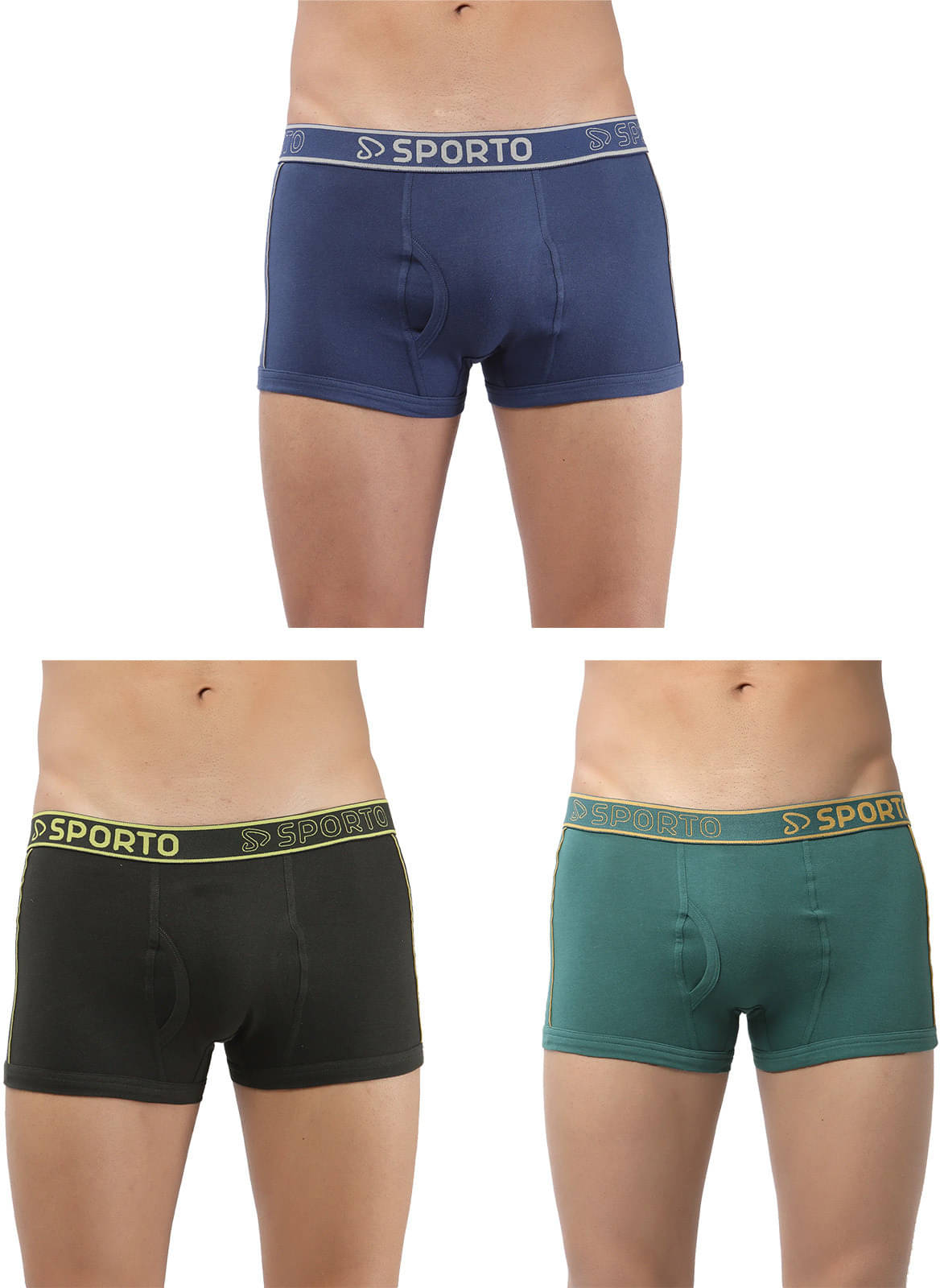     			Amul comfy Pack of 3 Cotton Trunks For Men's ( Multicolor )