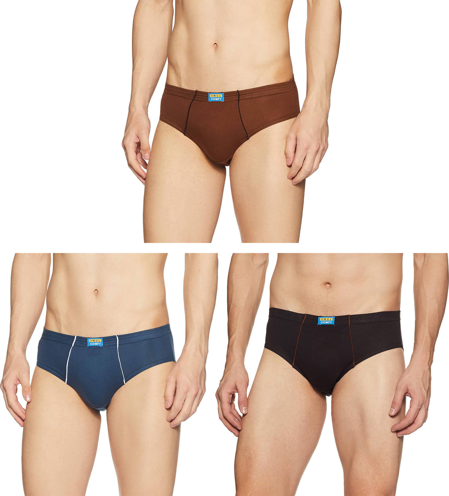 Amul comfy Pack of 3 Cotton Briefs For Men's ( Multicolor ) Amul comfy Pack of 3 Cotton Briefs For Men's ( Multicolor )