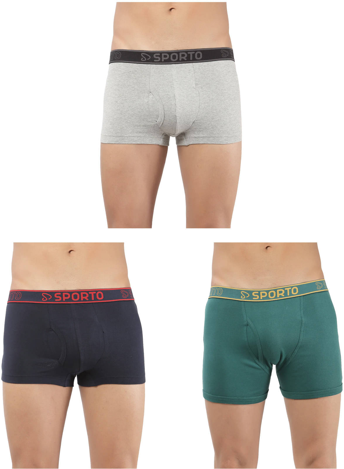     			Amul comfy Pack of 3 Cotton Trunks For Men's ( Multicolor )