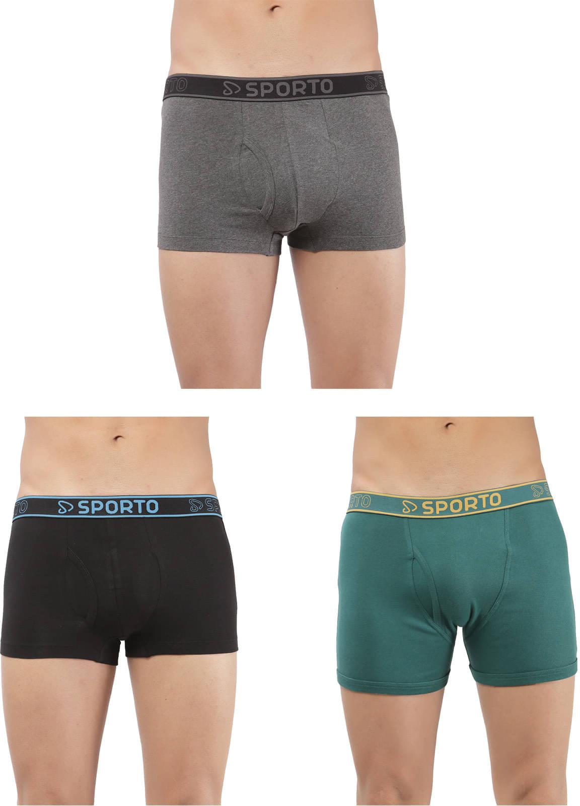     			Amul comfy Pack of 3 Cotton Trunks For Men's ( Multicolor )