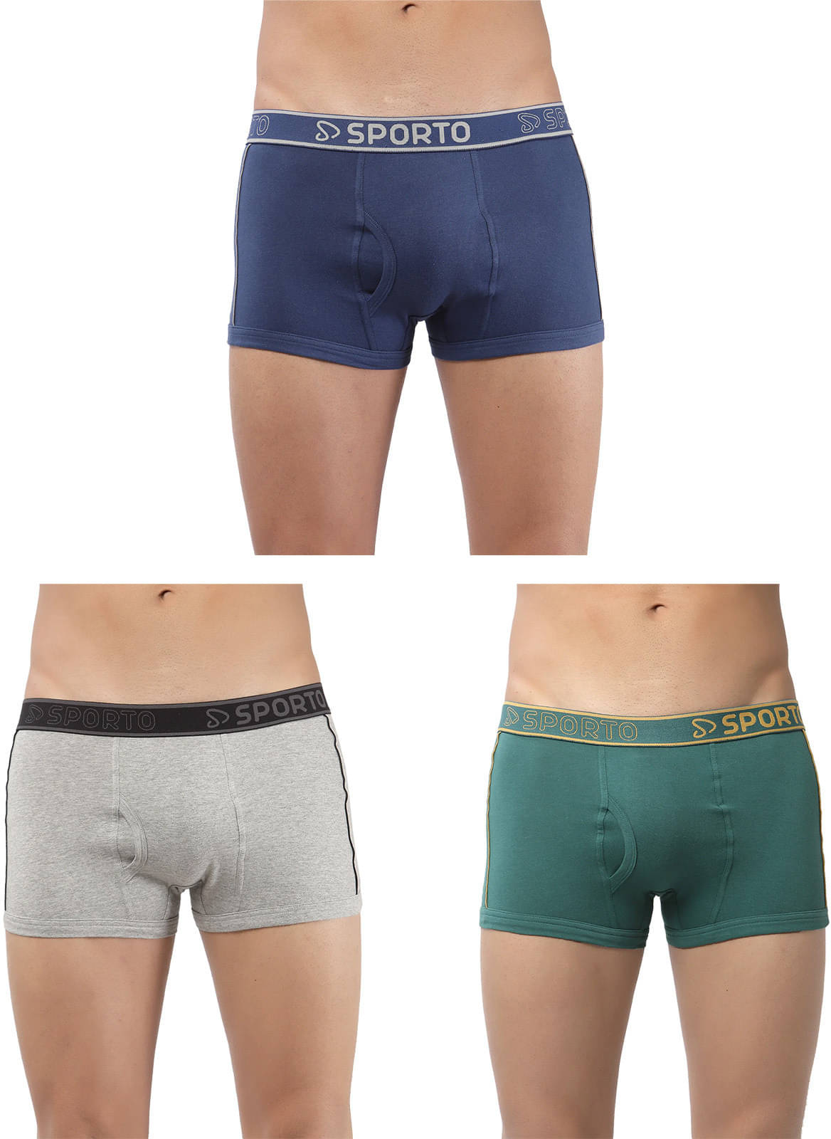     			Amul comfy Pack of 3 Cotton Trunks For Men's ( Multicolor )
