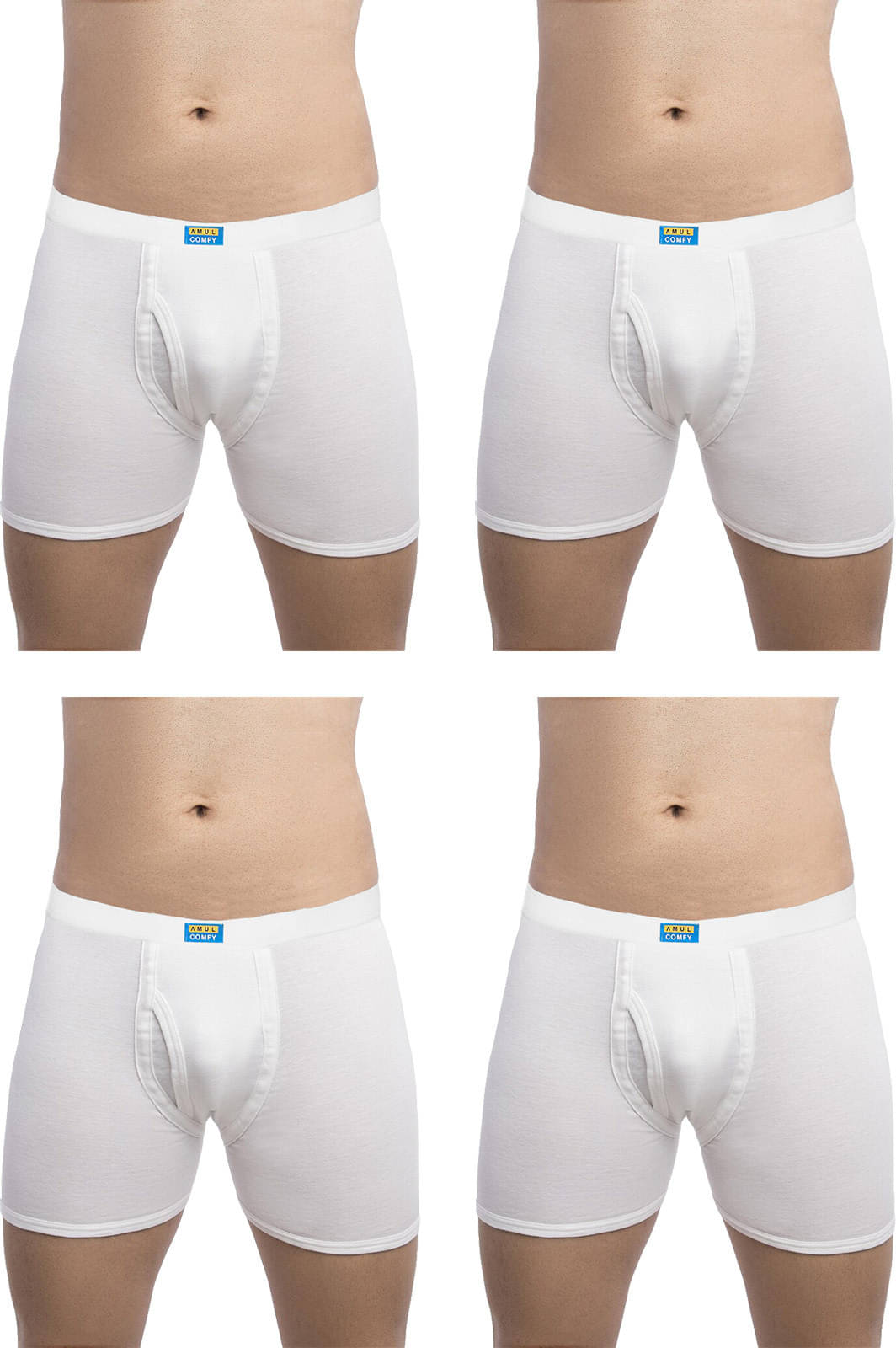     			Amul comfy Pack of 4 Cotton Trunks For Men's ( White )