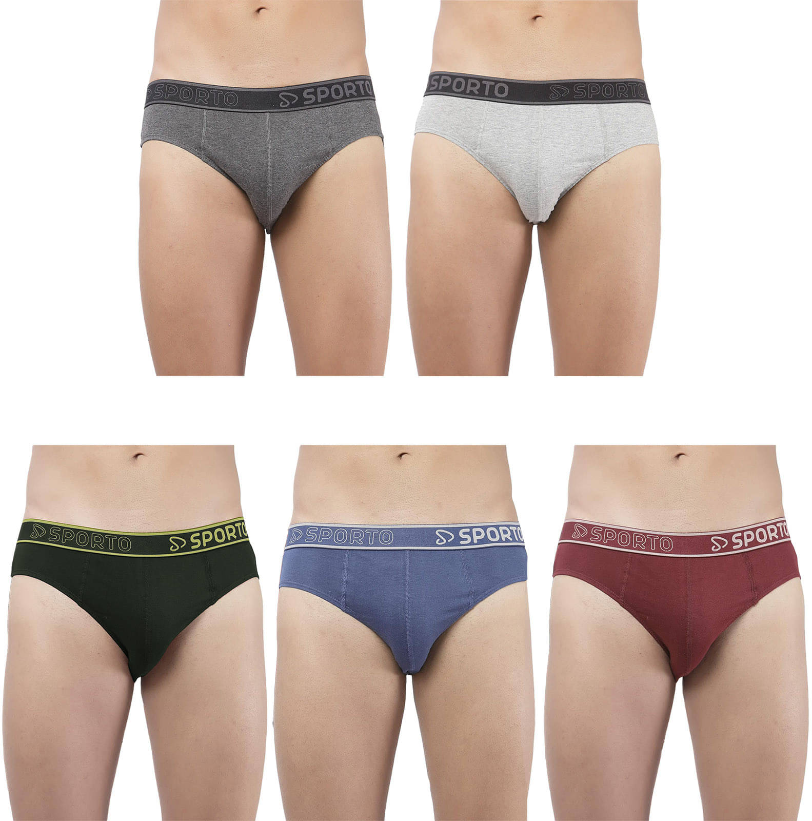     			Amul comfy Pack of 5 Cotton Briefs For Men's ( Multicolor )
