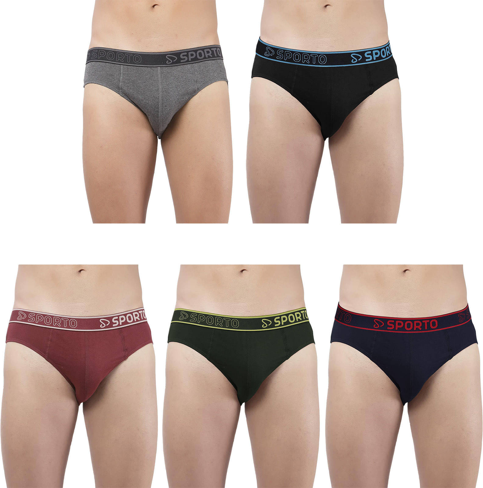     			Amul comfy Pack of 5 Cotton Briefs For Men's ( Multicolor )