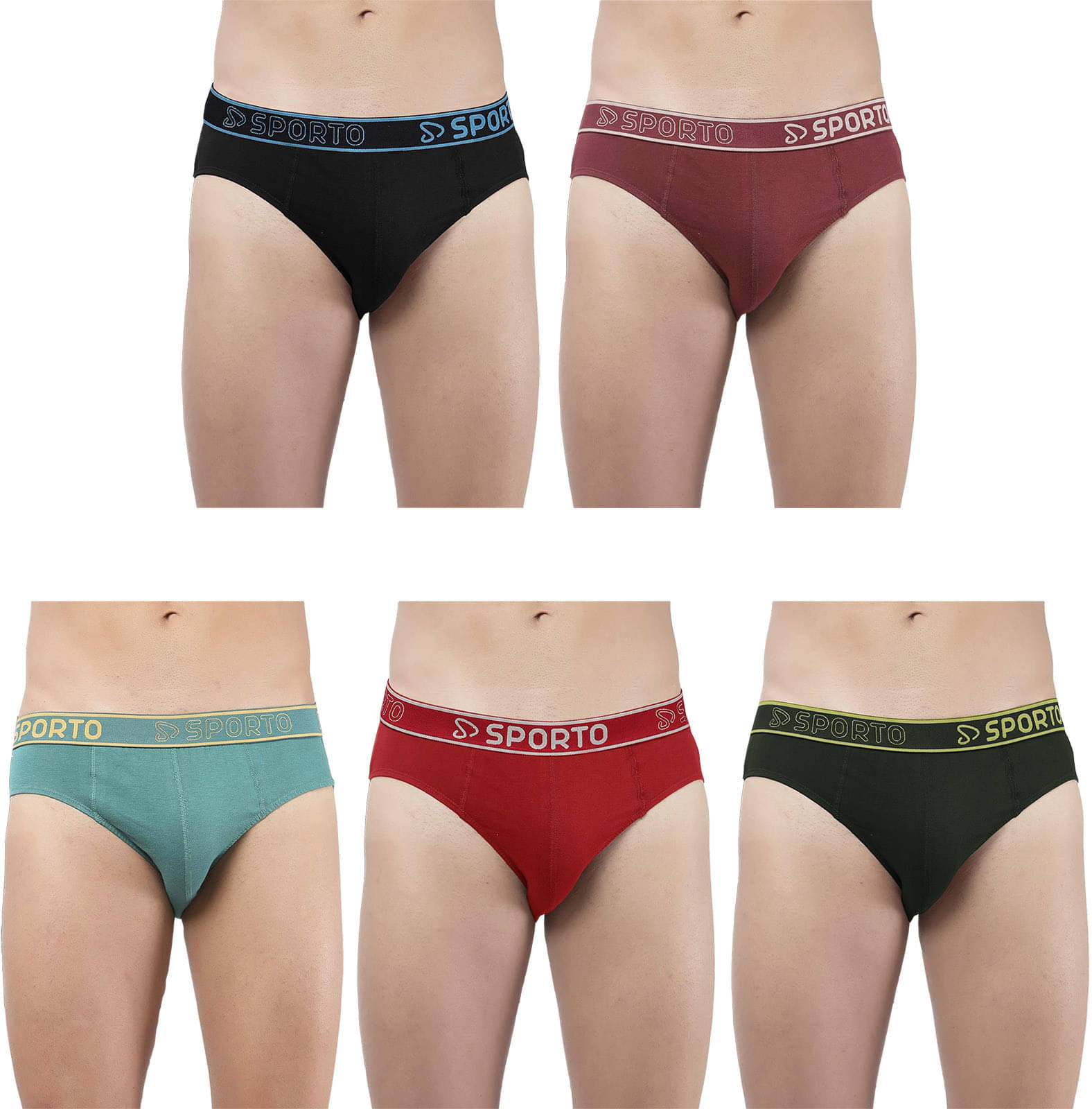     			Amul comfy Pack of 5 Cotton Briefs For Men's ( Multicolor )