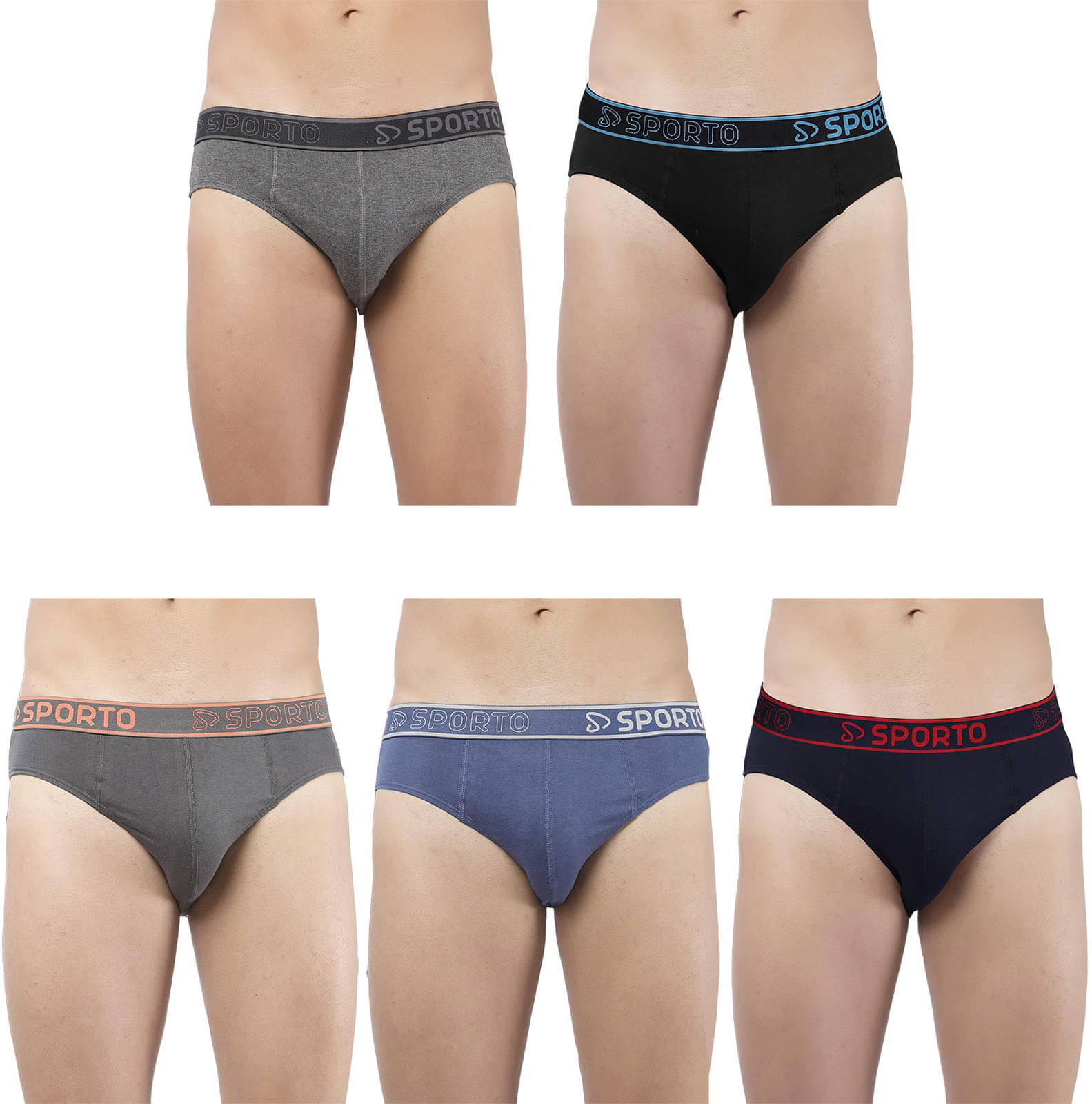     			Amul comfy Pack of 5 Cotton Briefs For Men's ( Multicolor )