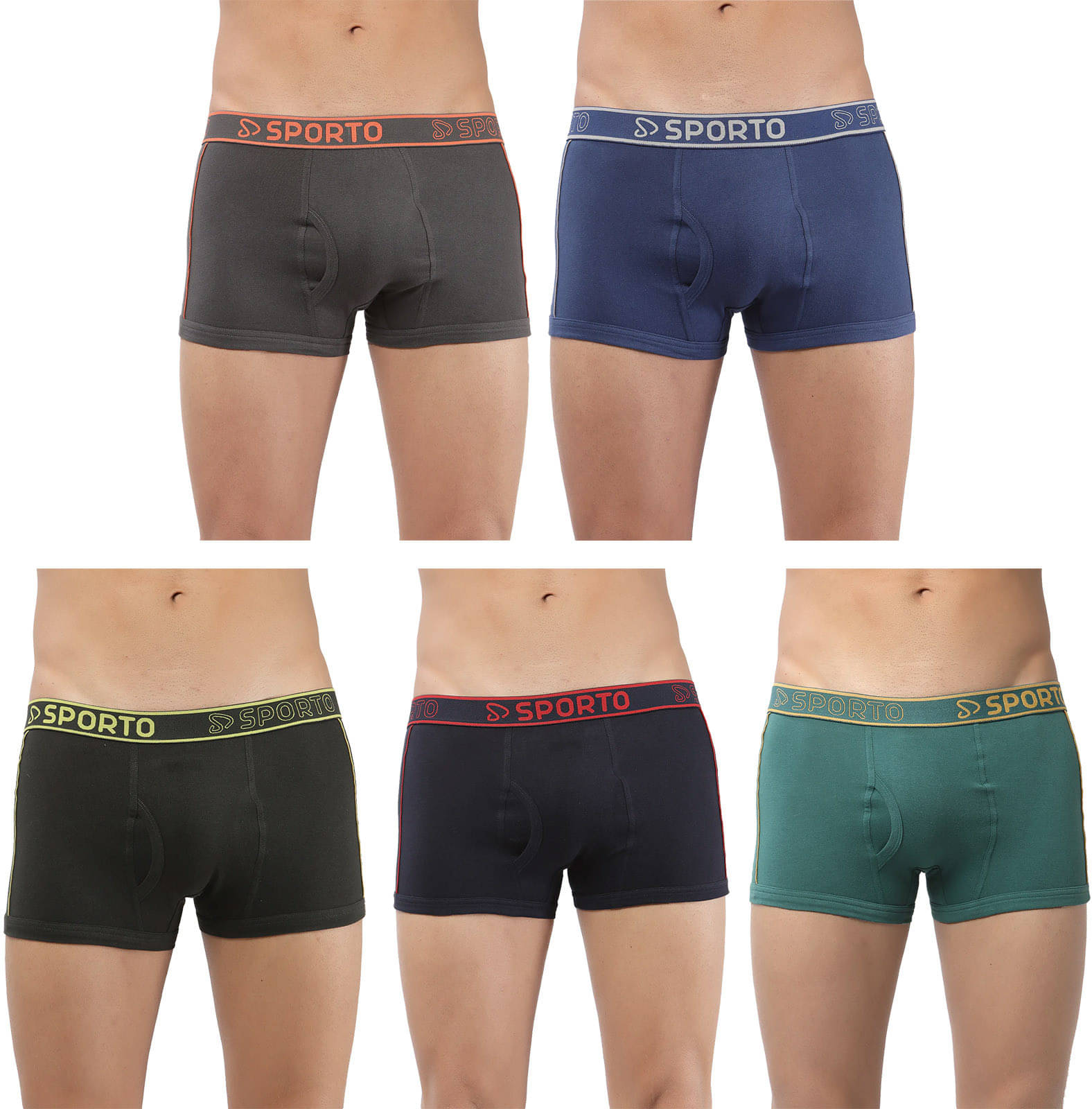     			Amul comfy Pack of 5 Cotton Trunks For Men's ( Multicolor )