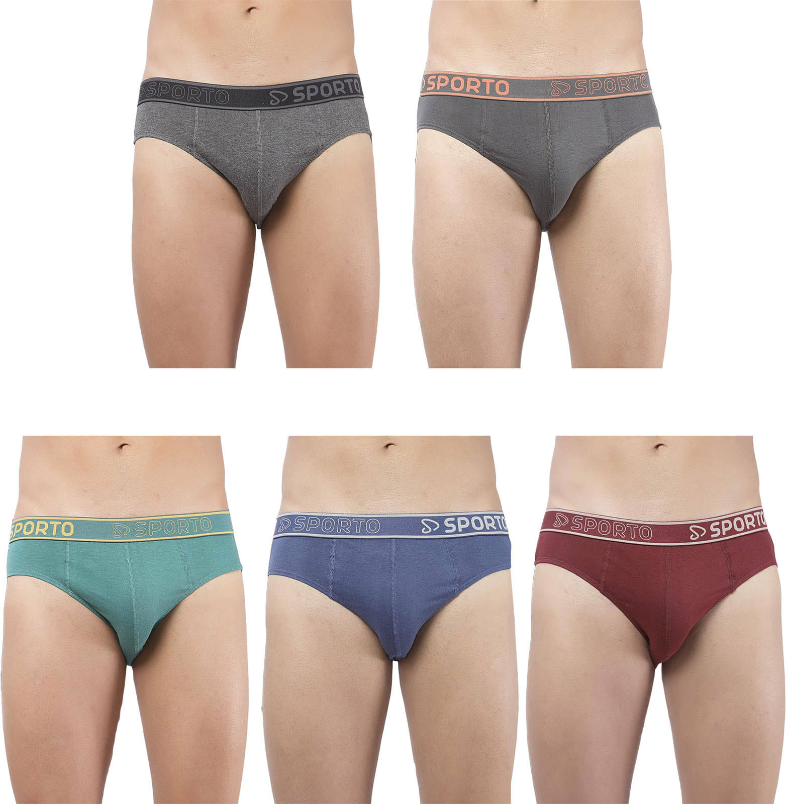     			Amul comfy Pack of 5 Cotton Briefs For Men's ( Multicolor )