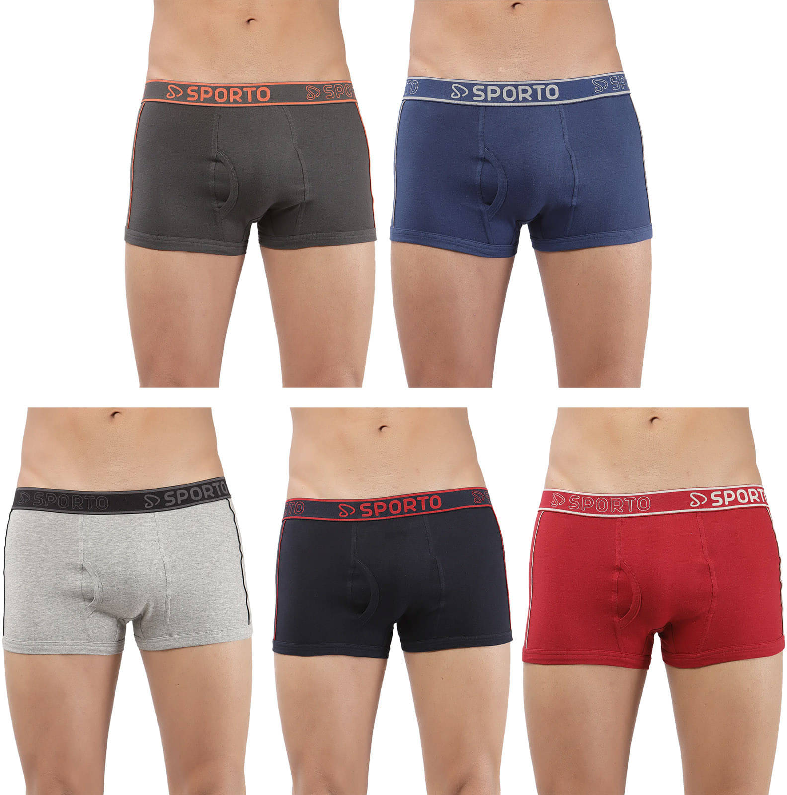     			Amul comfy Pack of 5 Cotton Trunks For Men's ( Multicolor )