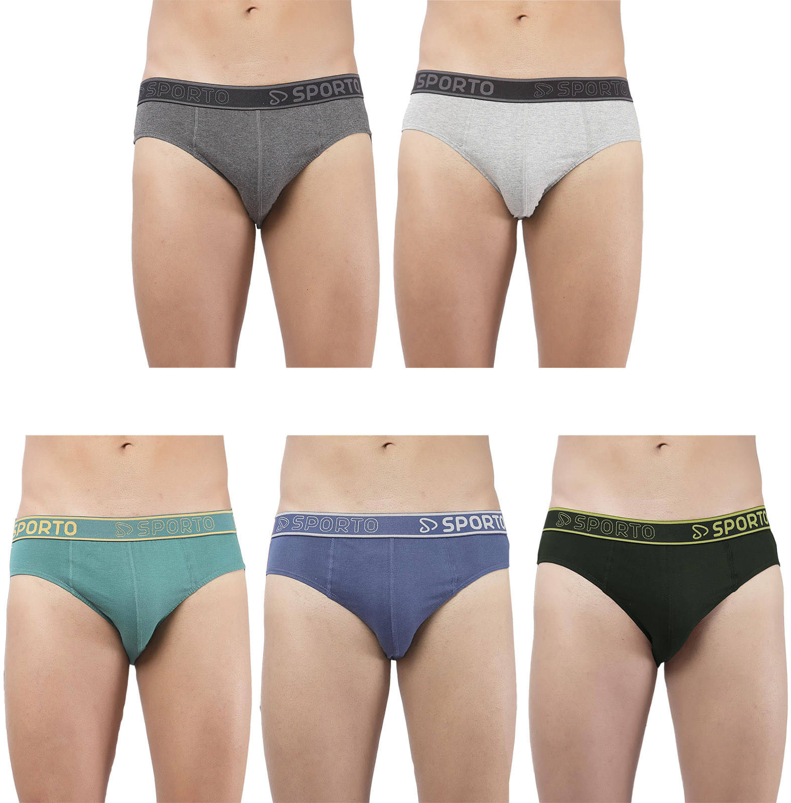     			Amul comfy Pack of 5 Cotton Briefs For Men's ( Multicolor )