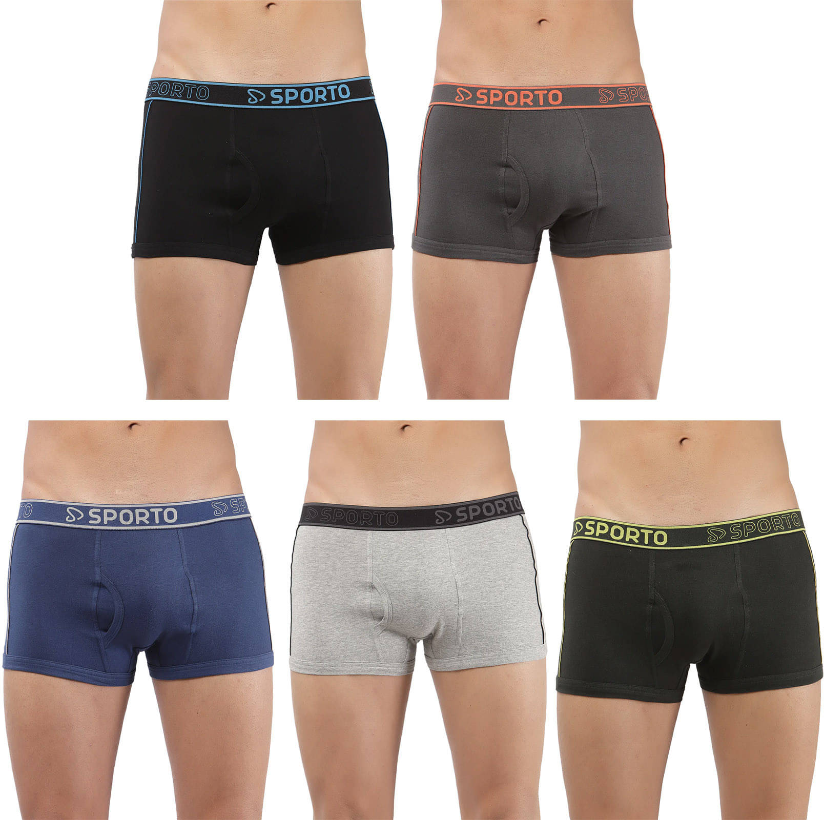    			Amul comfy Pack of 5 Cotton Trunks For Men's ( Multicolor )