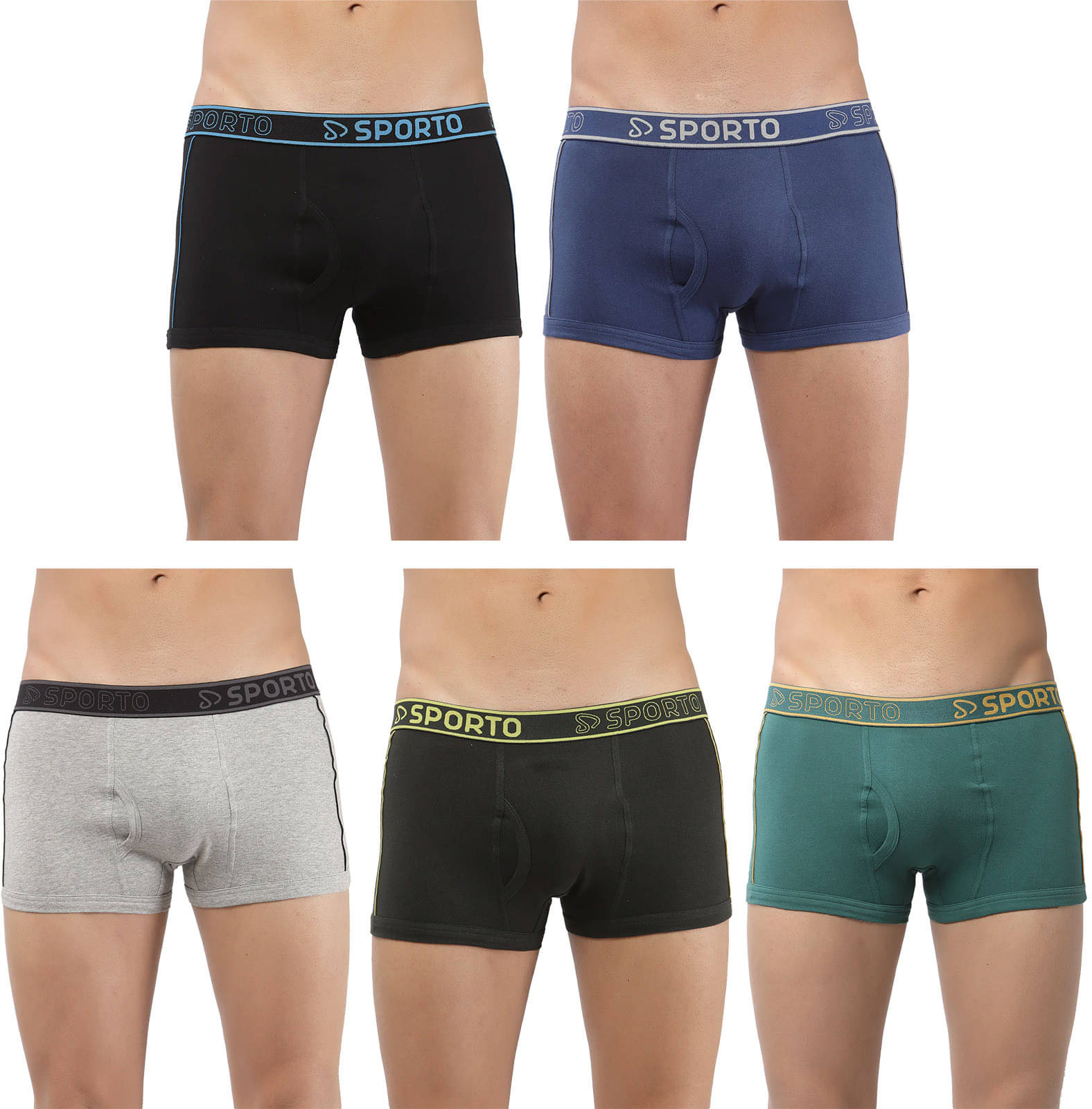     			Amul comfy Pack of 5 Cotton Trunks For Men's ( Multicolor )