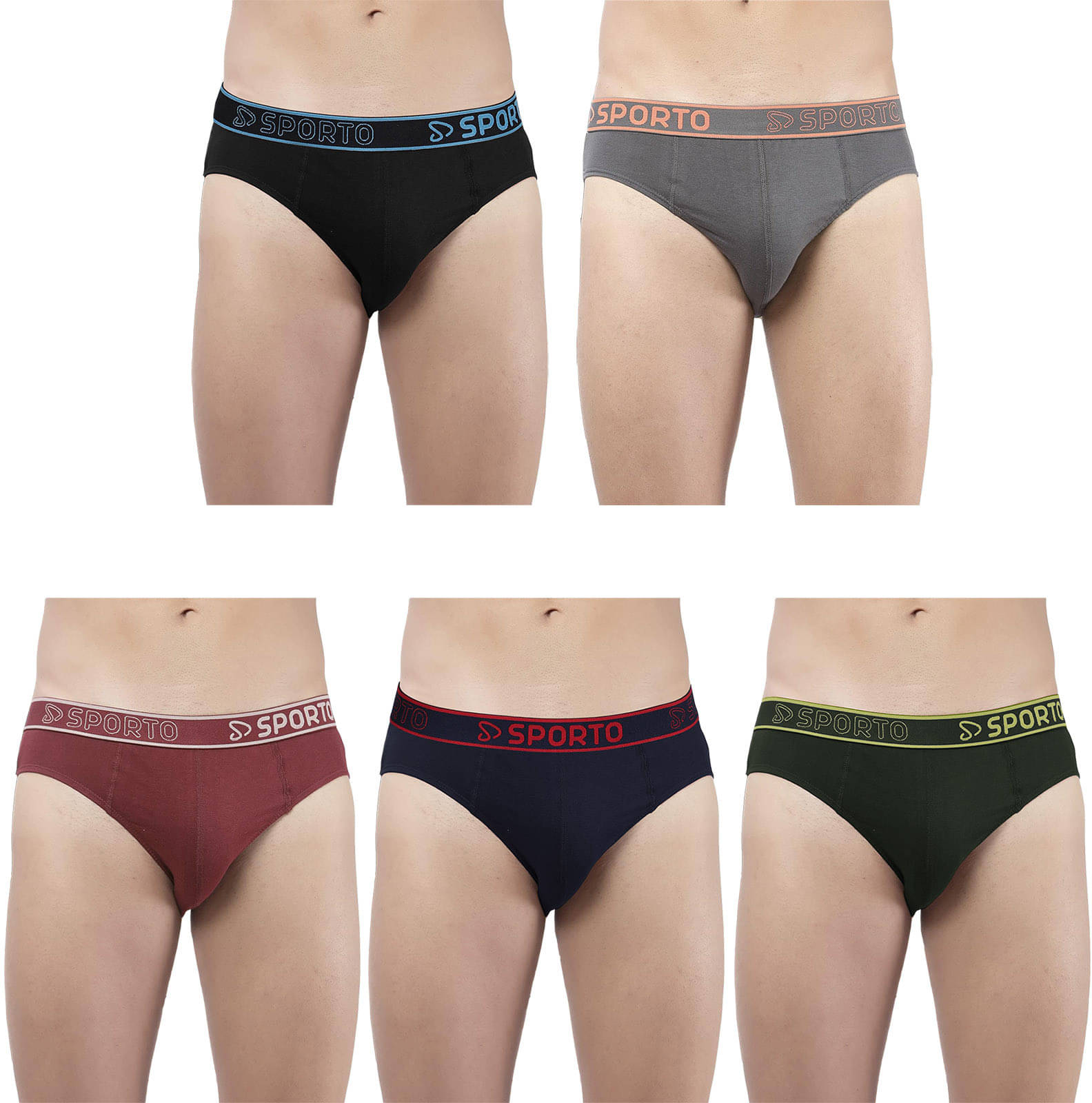 Amul comfy Pack of 5 Cotton Briefs For Men's ( Multicolor )     			Amul comfy Pack of 5 Cotton Briefs For Men's ( Multicolor )