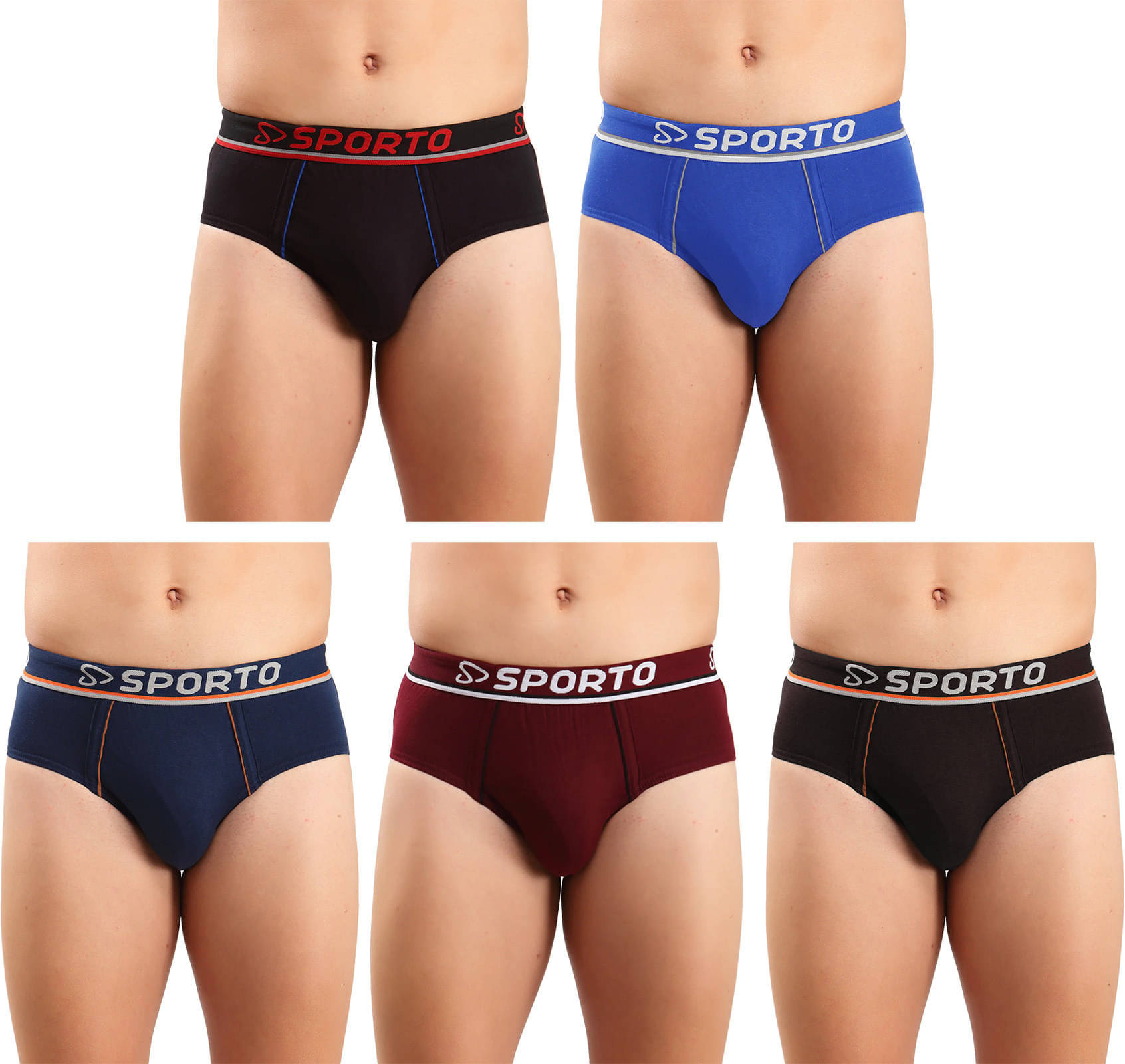     			Amul comfy Pack of 5 Cotton Briefs For Men's ( Multicolor )