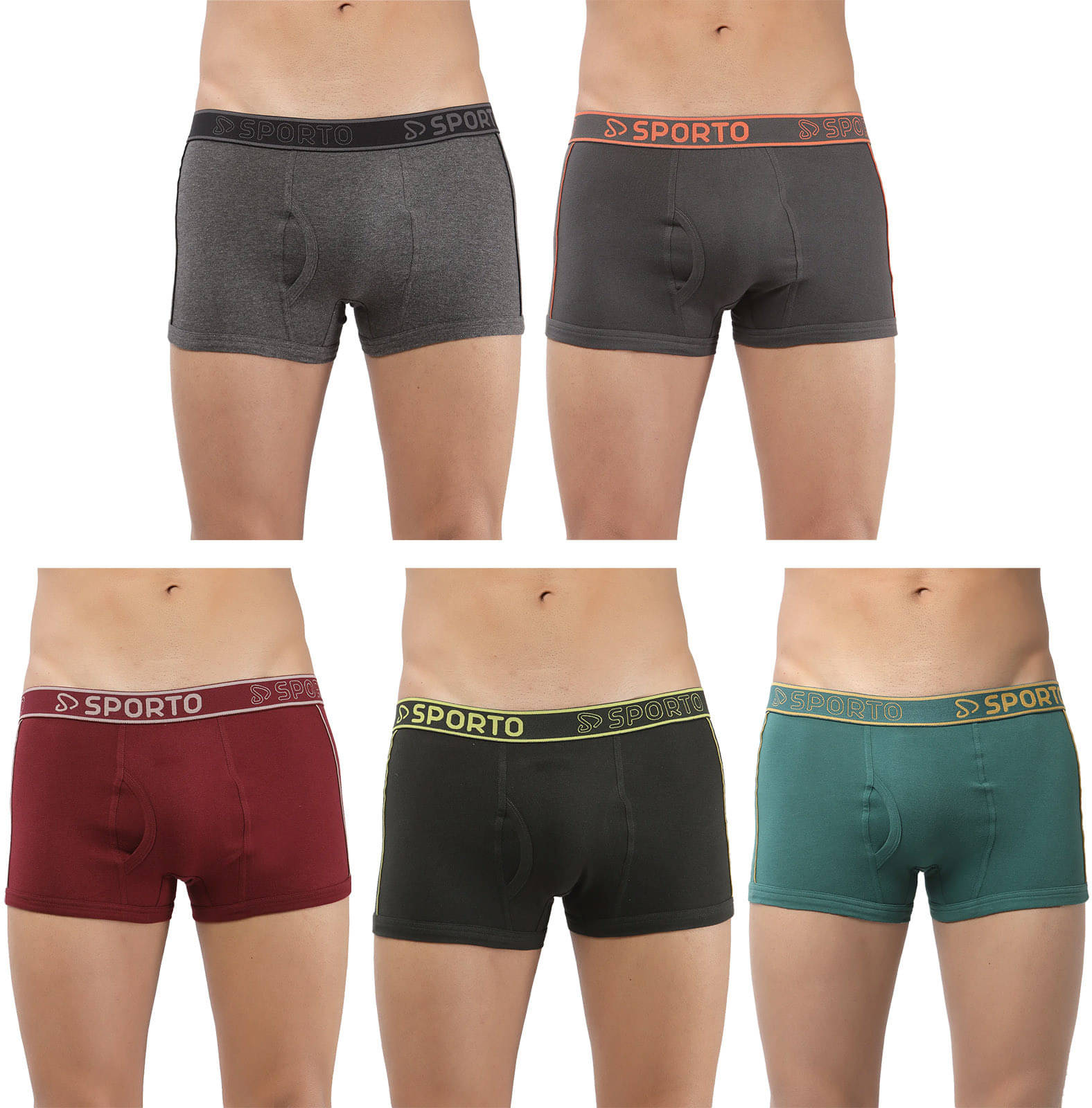     			Amul comfy Pack of 5 Cotton Trunks For Men's ( Multicolor )