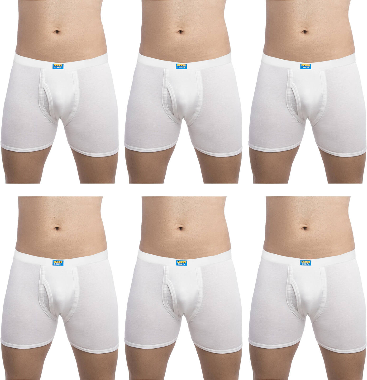     			Amul comfy Pack of 6 Cotton Trunks For Men's ( White )