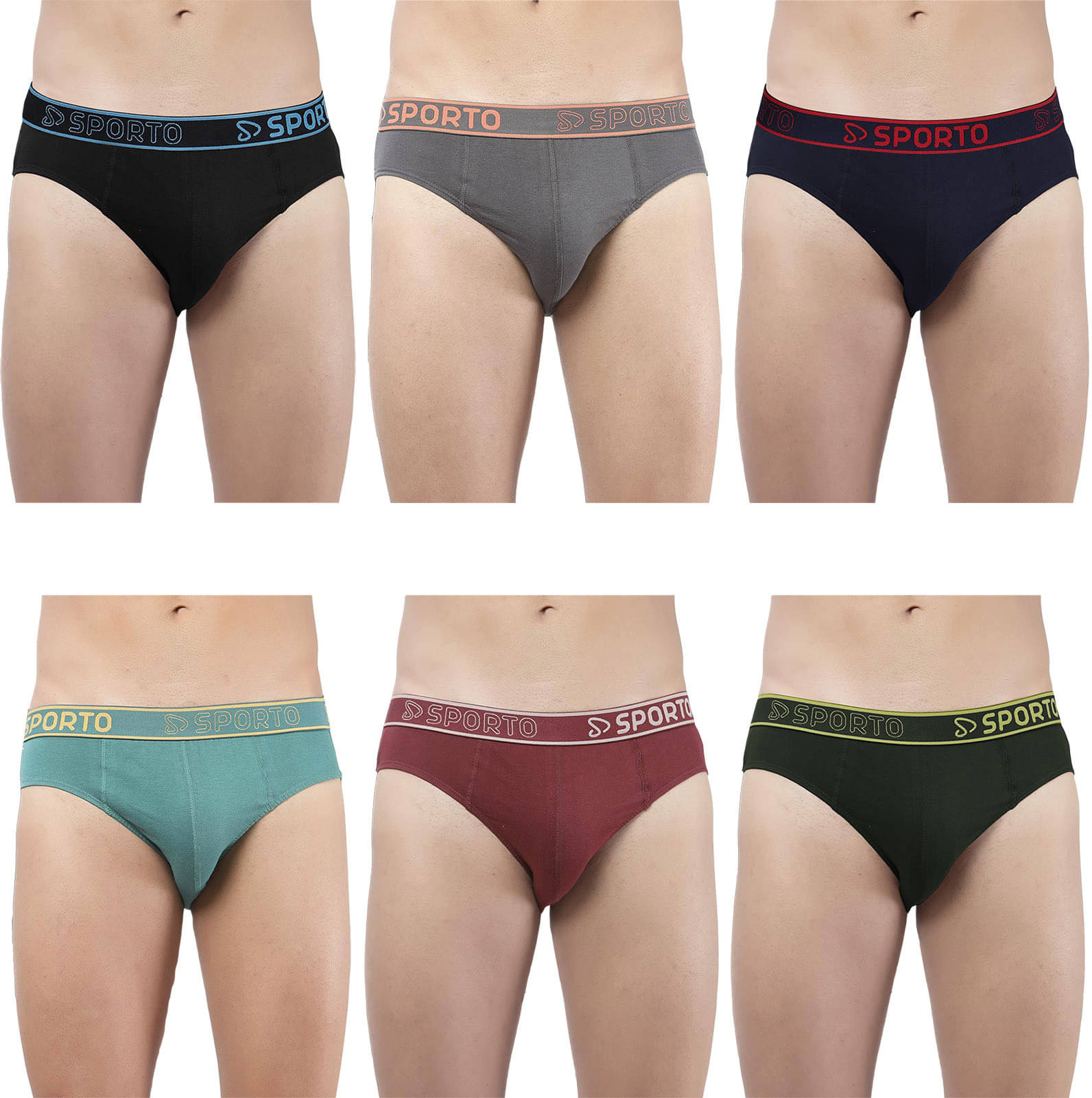     			Amul comfy Pack of 6 Cotton Briefs For Men's ( Multicolor )