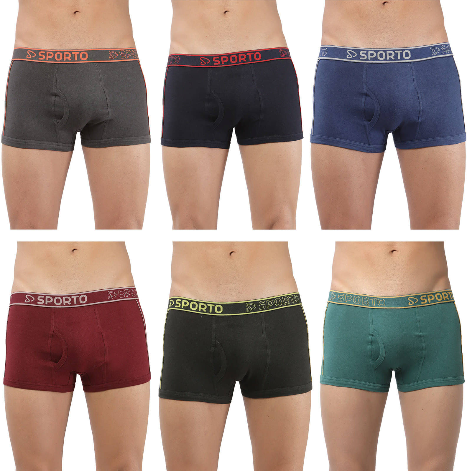     			Amul comfy Pack of 6 Cotton Trunks For Men's ( Multicolor )