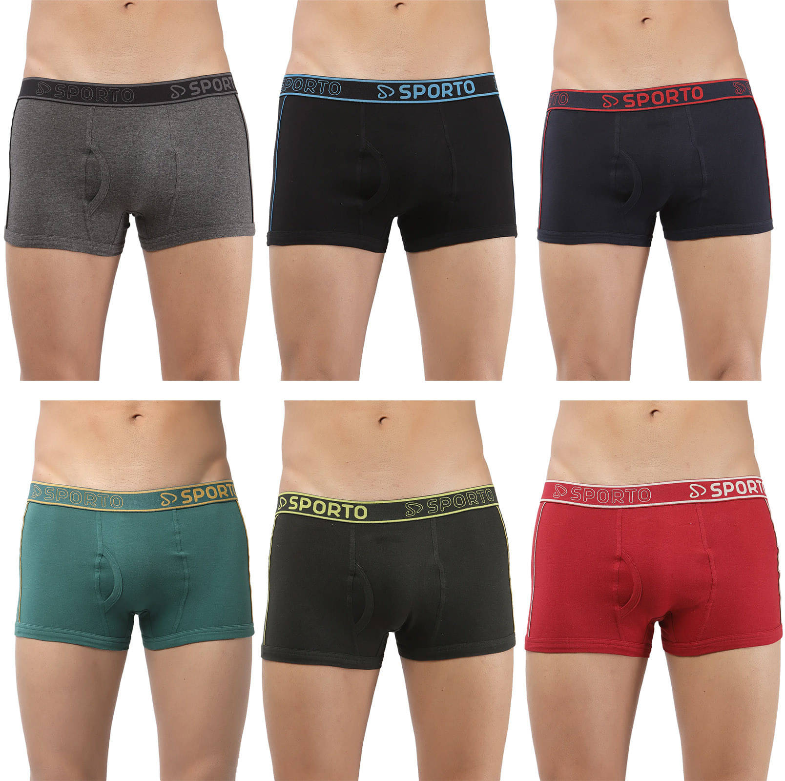 Amul comfy Pack of 6 Cotton Trunks For Men's ( Multicolor )     			Amul comfy Pack of 6 Cotton Trunks For Men's ( Multicolor )