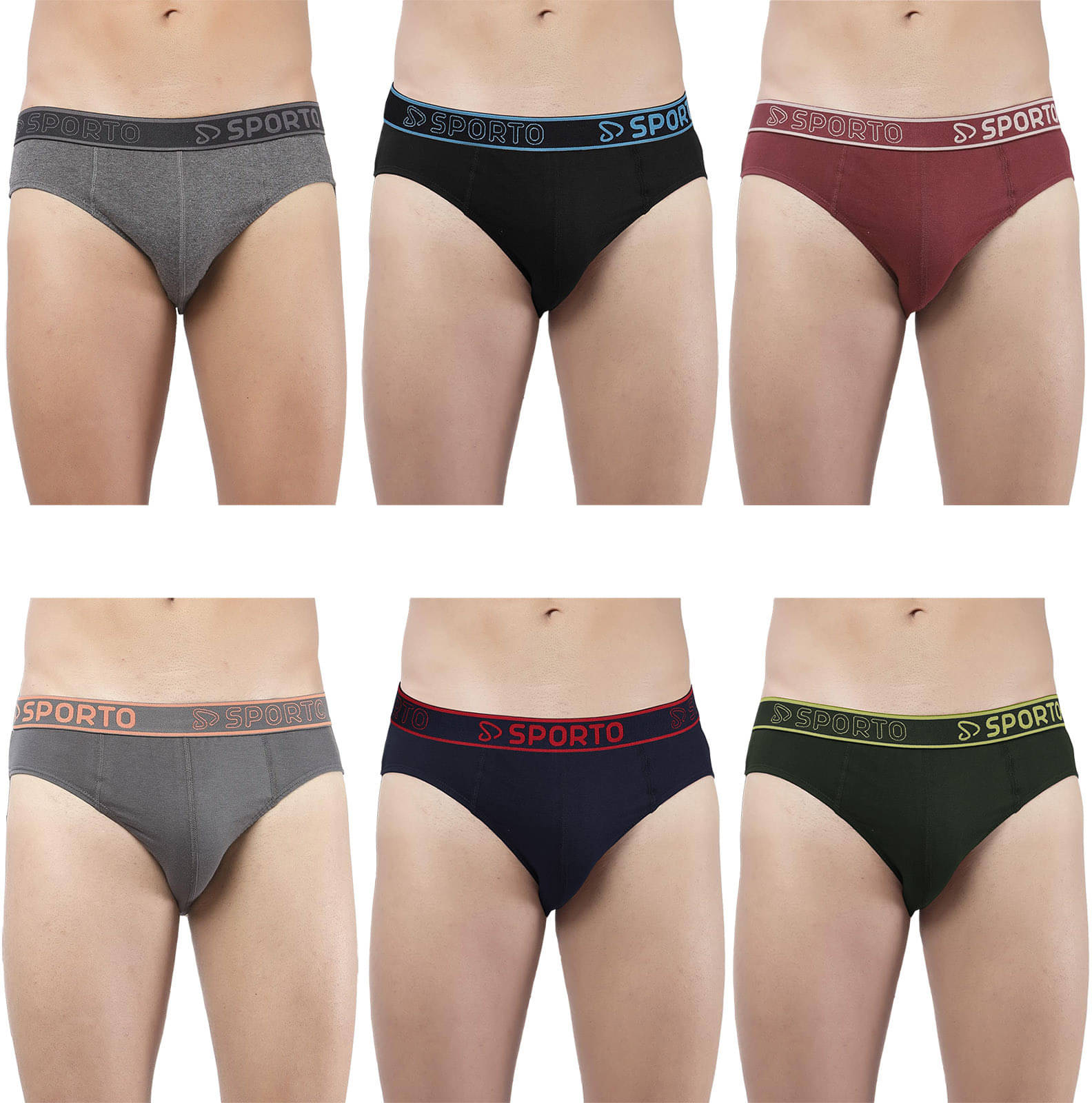     			Amul comfy Pack of 6 Cotton Briefs For Men's ( Multicolor )