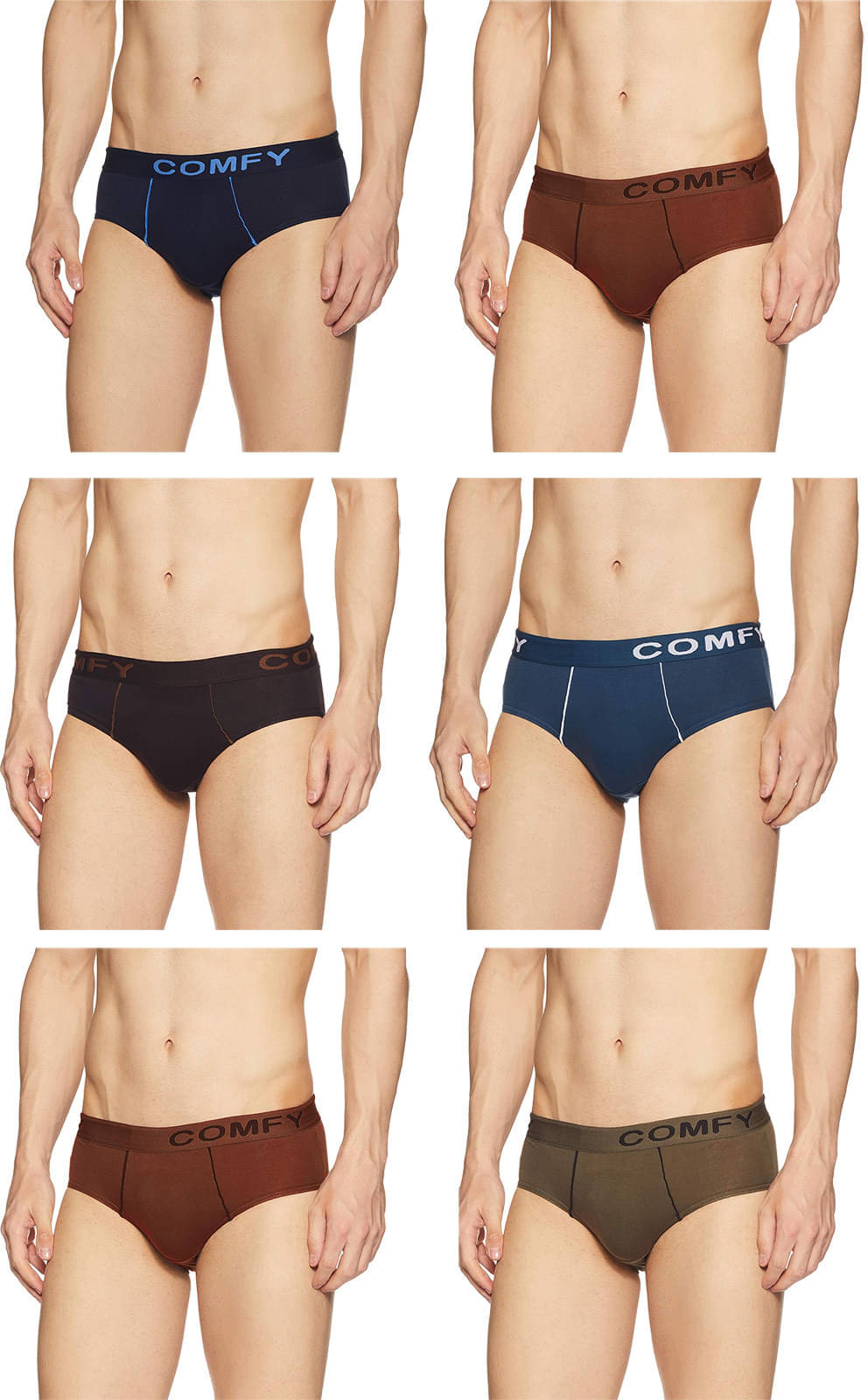     			Amul comfy Pack of 6 Cotton Briefs For Men's ( Multicolor )