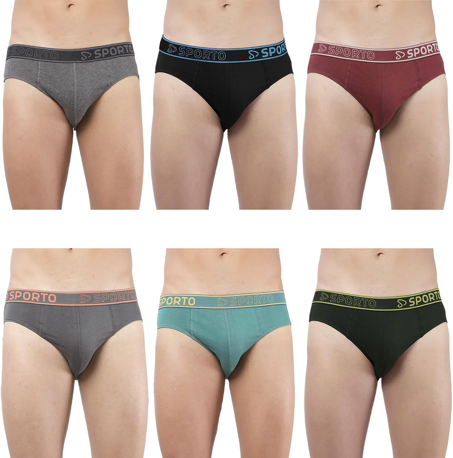     			Amul comfy Pack of 6 Cotton Briefs For Men's ( Multicolor )