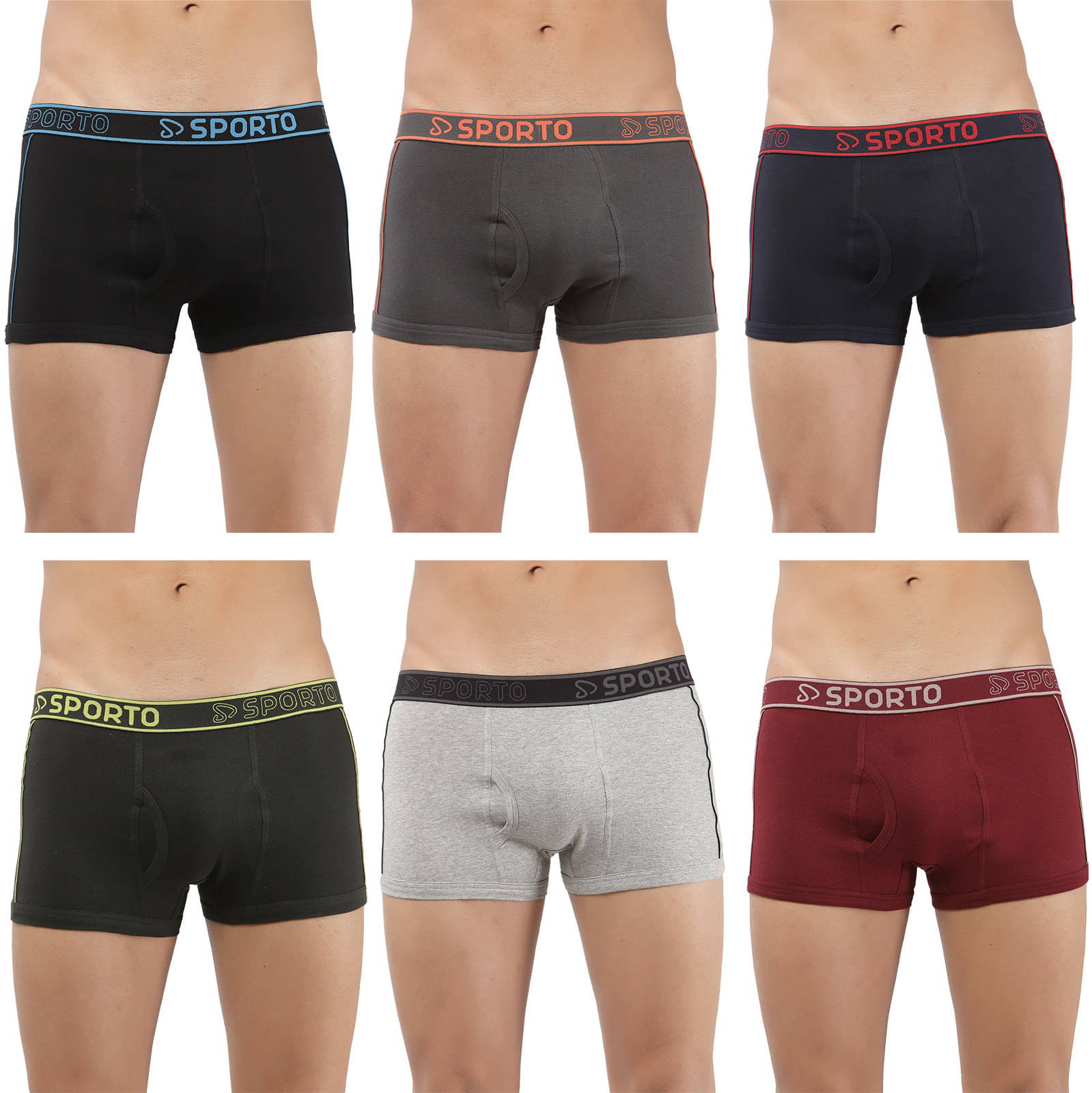     			Amul comfy Pack of 6 Cotton Trunks For Men's ( Multicolor )