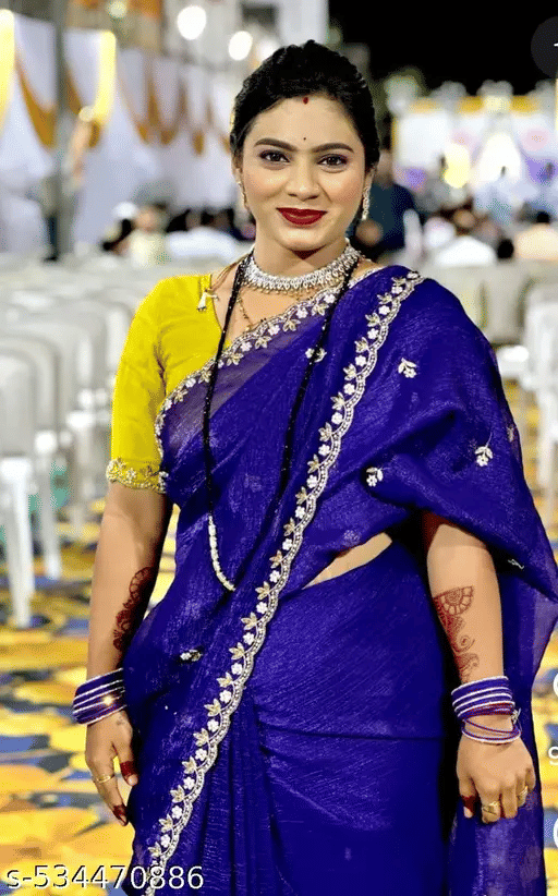Kandora Jimmy Choo Embellished Chanderi saree With Unstitched Blouse Piece ( Purple ) Kandora Jimmy Choo Embellished Chanderi saree With Unstitched Blouse Piece ( Purple )